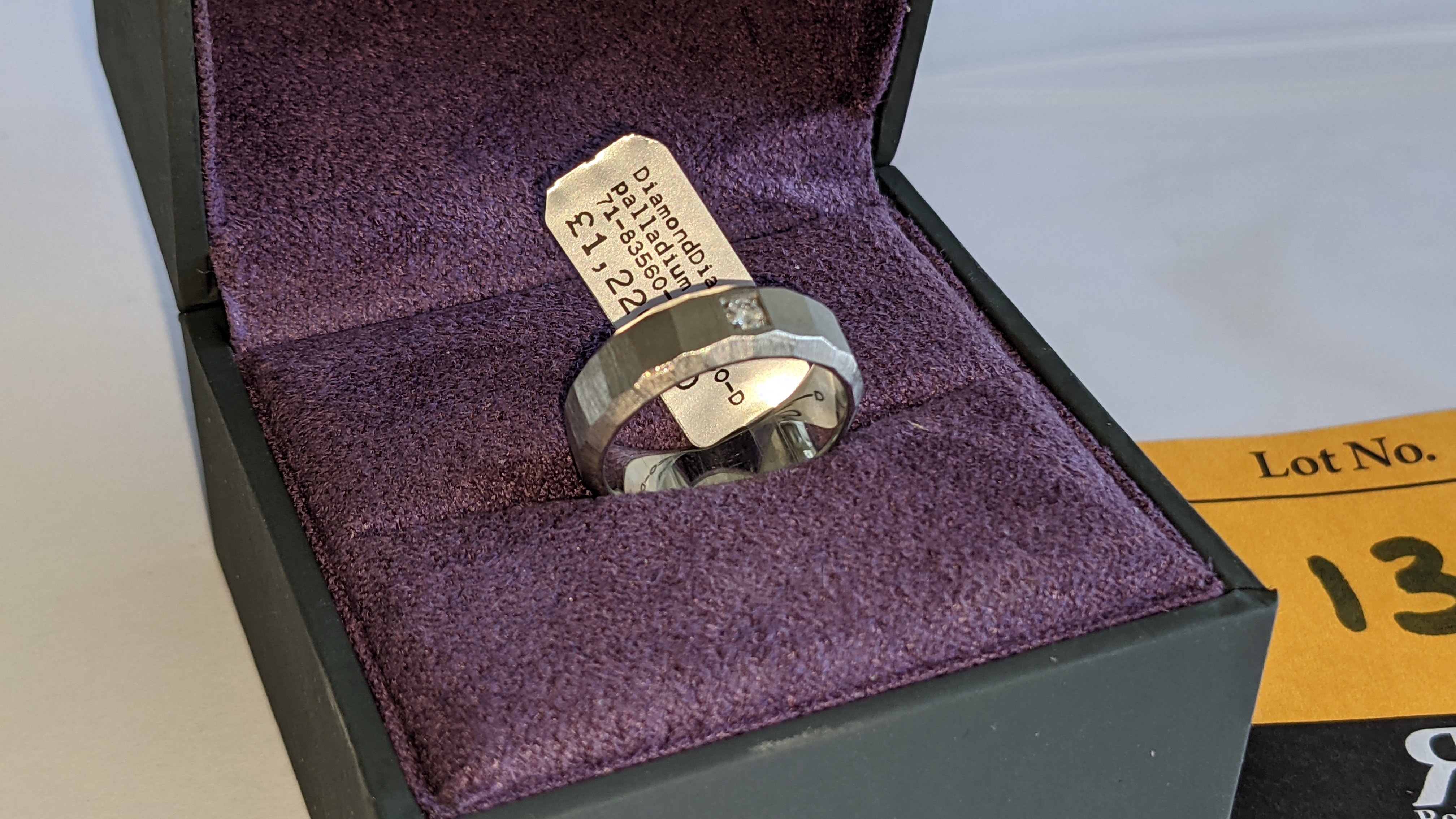 Platinum 950 unusually faceted Palladium 950 ring with single diamond weighing 0.05ct. RRP £1,220 - Image 2 of 15