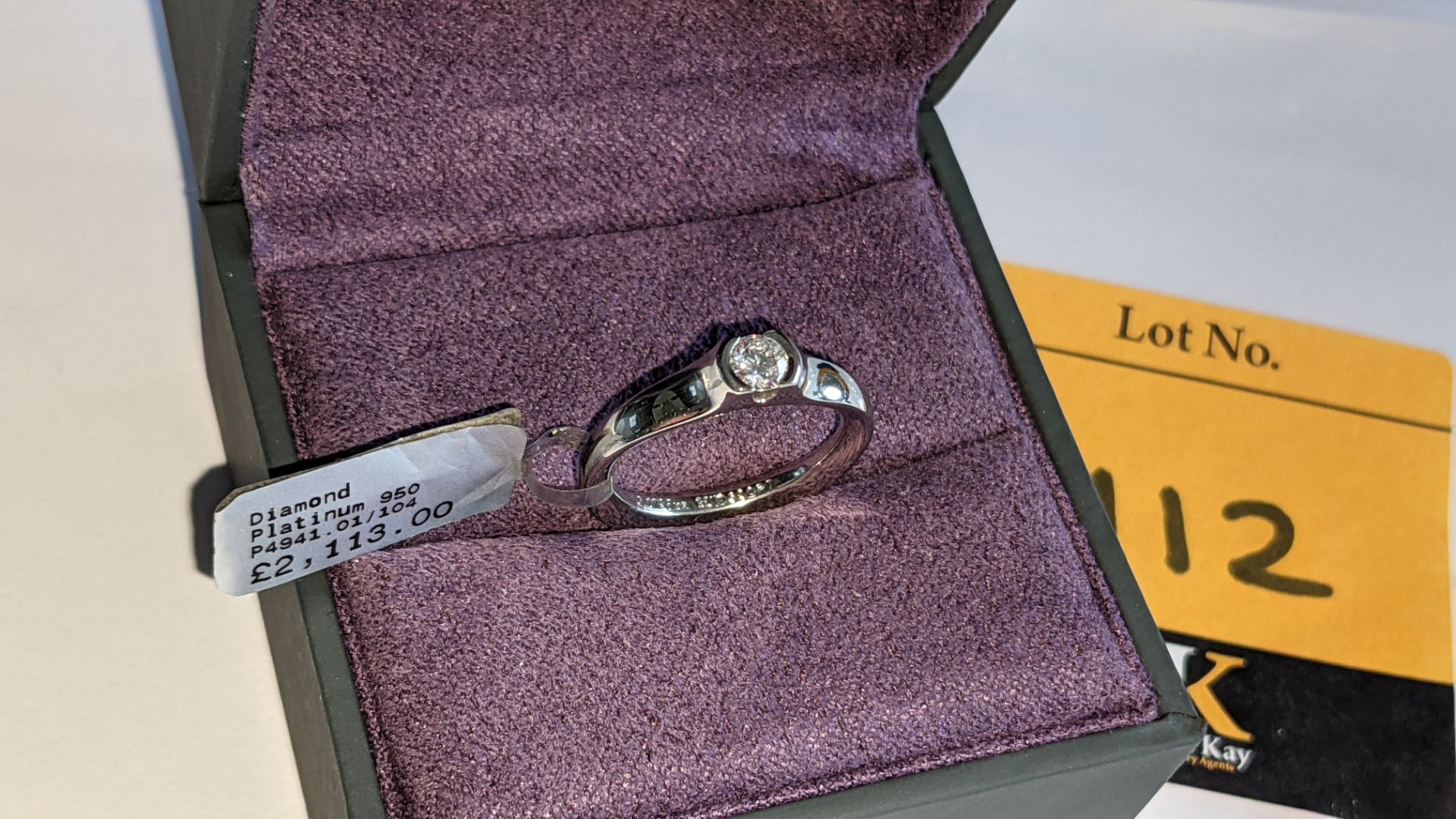 Platinum 950 & diamond ring with 0.275ct F/VS stone RRP £2,113 - Image 4 of 14