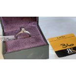 Contemporary shaped ring in platinum 950 with 0.37ct F/VVS diamond. RRP £5,370