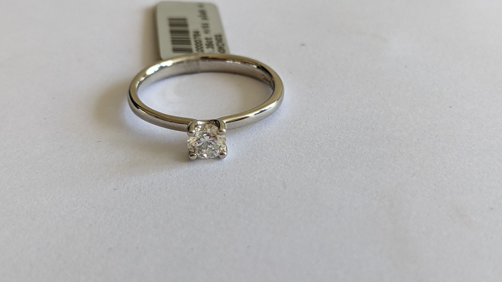Single stone diamond & platinum 950 ring with 0.35ct H/Si diamond, RRP £1,507 - Image 27 of 29