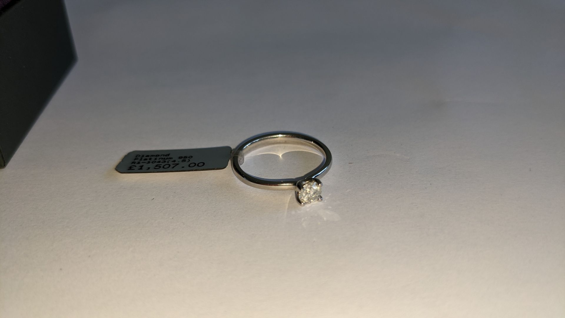 Single stone diamond & platinum 950 ring with 0.35ct H/Si diamond, RRP £1,507 - Image 10 of 29