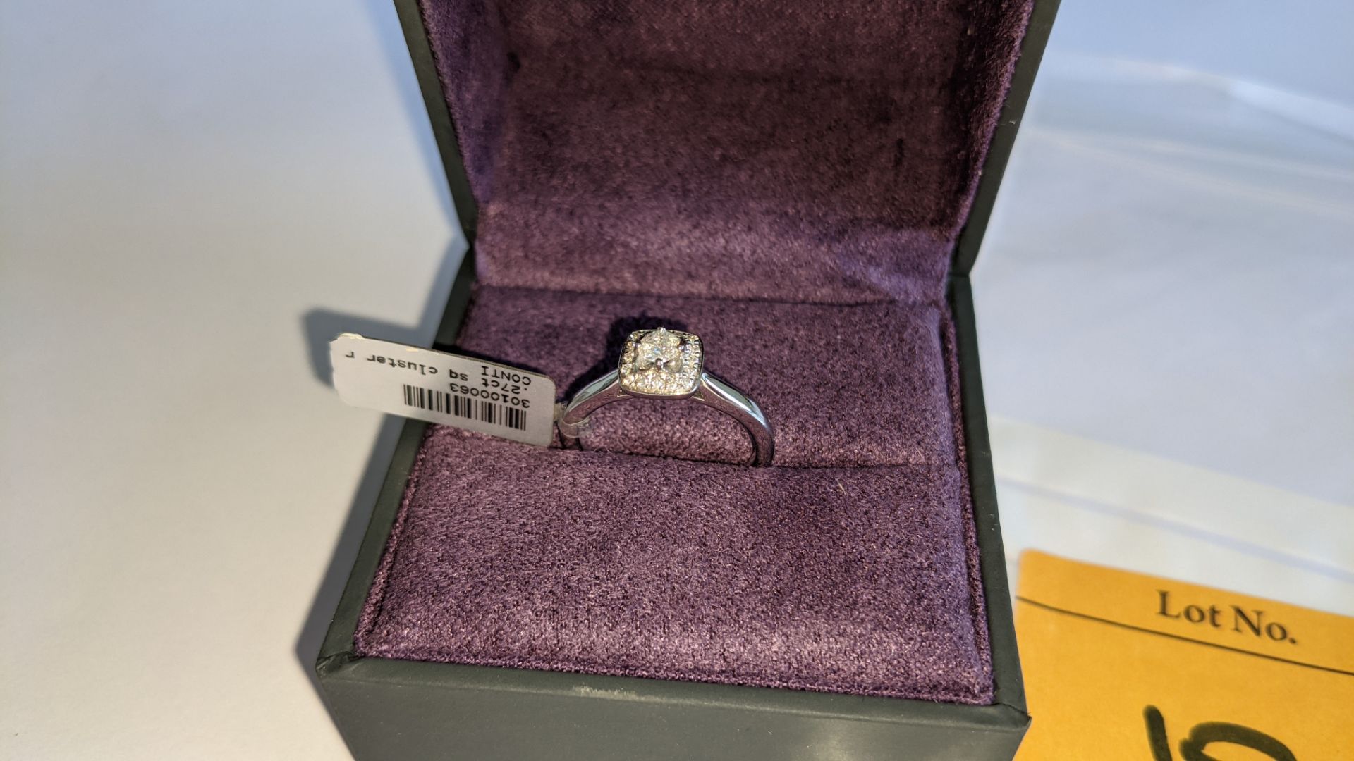 9ct white gold & diamond square cluster ring with 0.27ct of diamonds. RRP £735 - Image 5 of 24