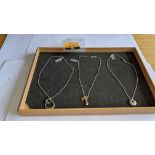 3 off hammered silver & similar pendant & necklace sets with RRPs of £125 to £148 each, combined RRP