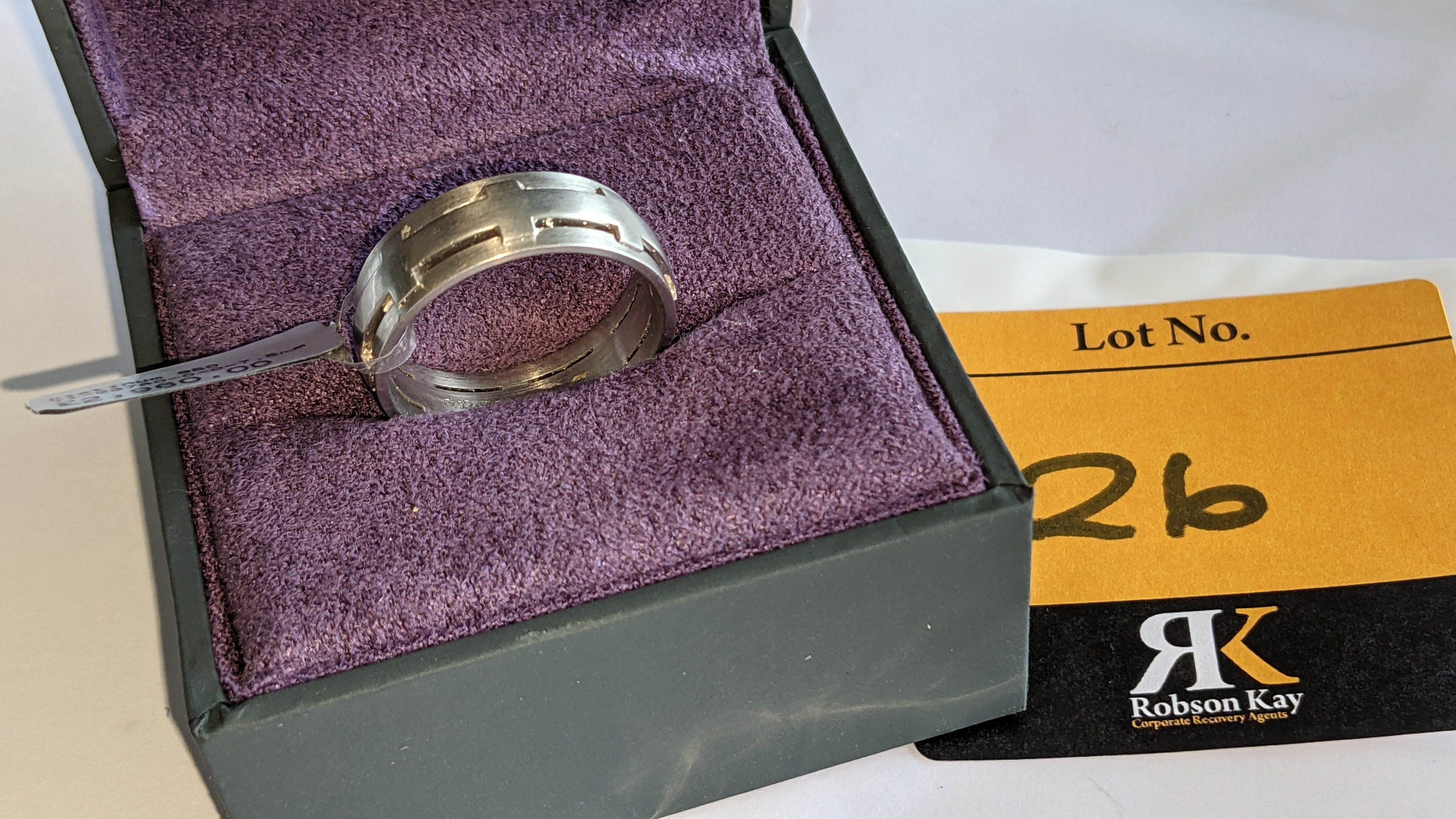 Platinum 950 ring in matt & polished finish, 7.5mm wide. RRP £2,960