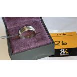 Platinum 950 ring in matt & polished finish, 7.5mm wide. RRP £2,960