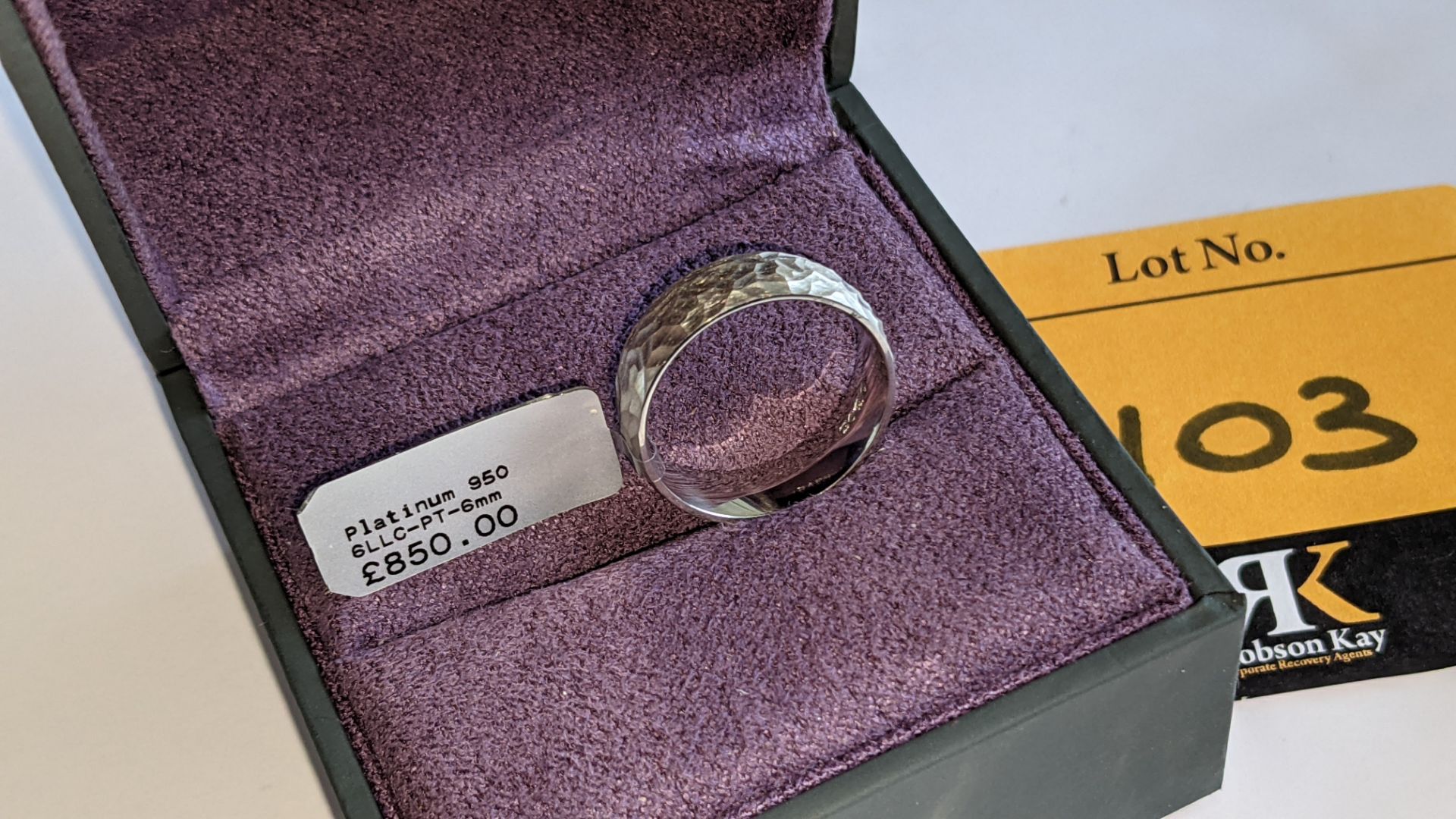 Platinum 950 6mm textured wedding ring. RRP £850 - Image 12 of 12