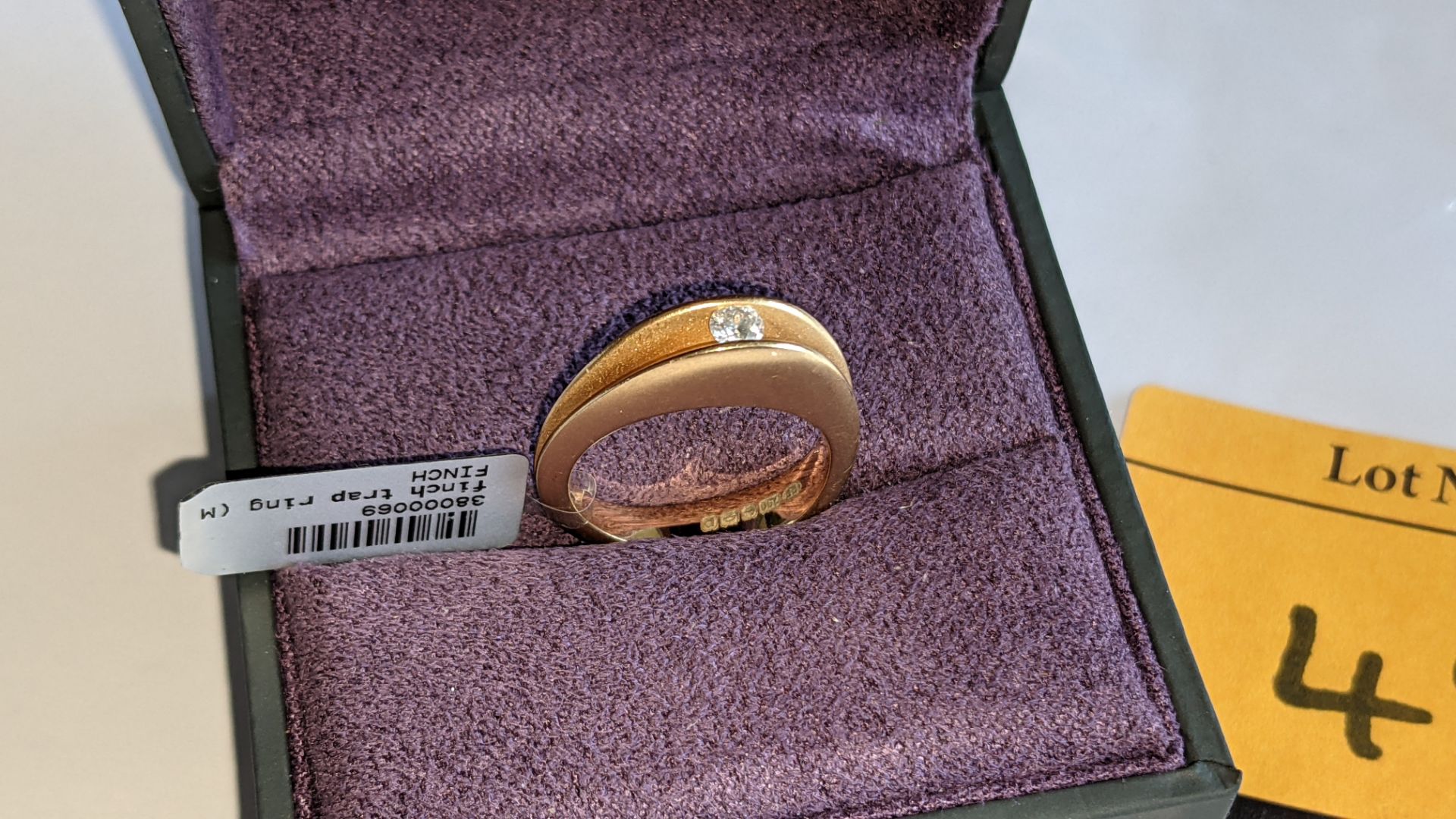 18ct rose gold ring with central stone assumed to be a diamond. RRP £2,800