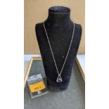 Amethyst & silver pendant & necklace set RRP £185