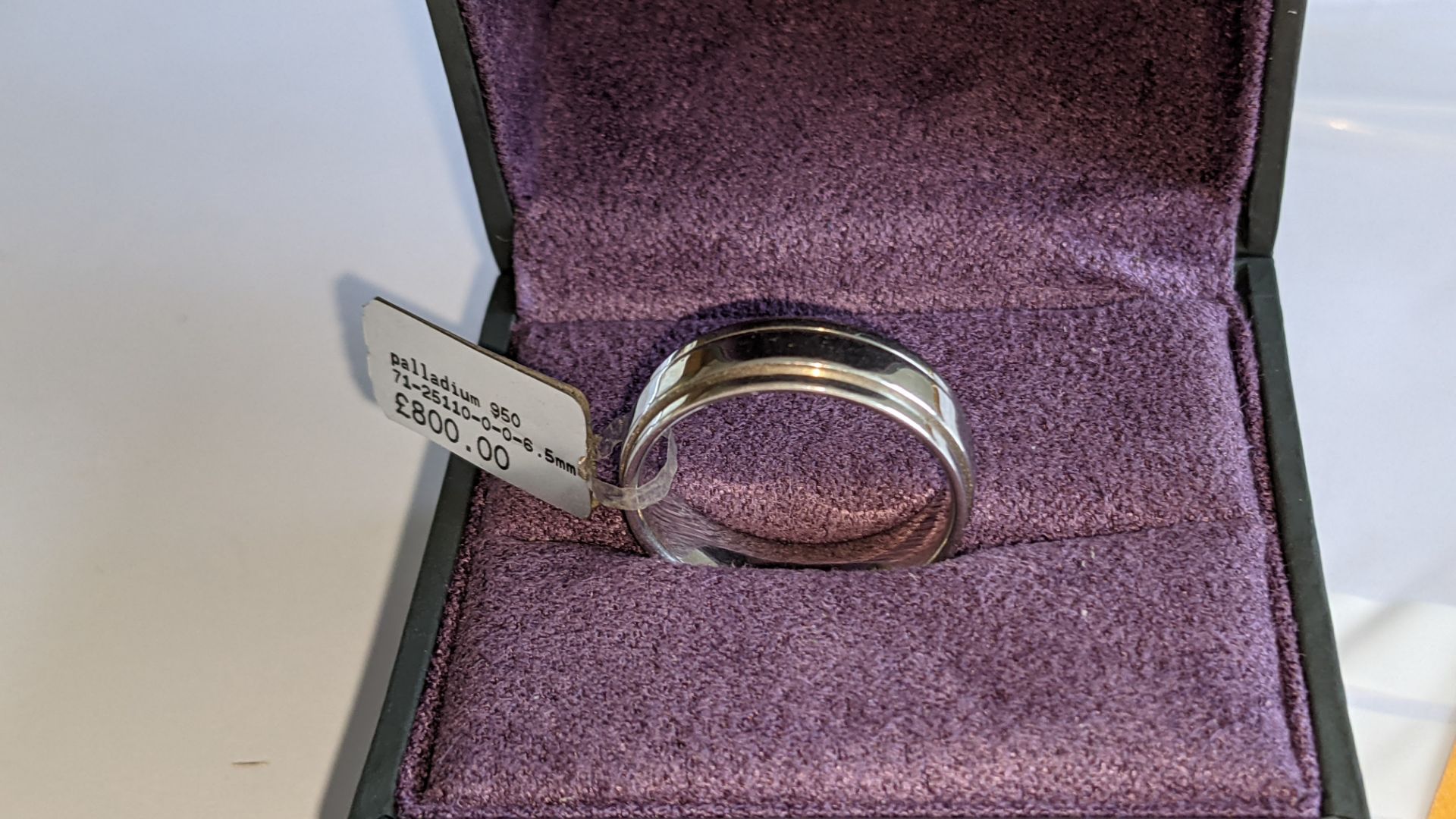 Palladium 950 6.5mm ridged wedding band. RRP £800 - Image 2 of 15