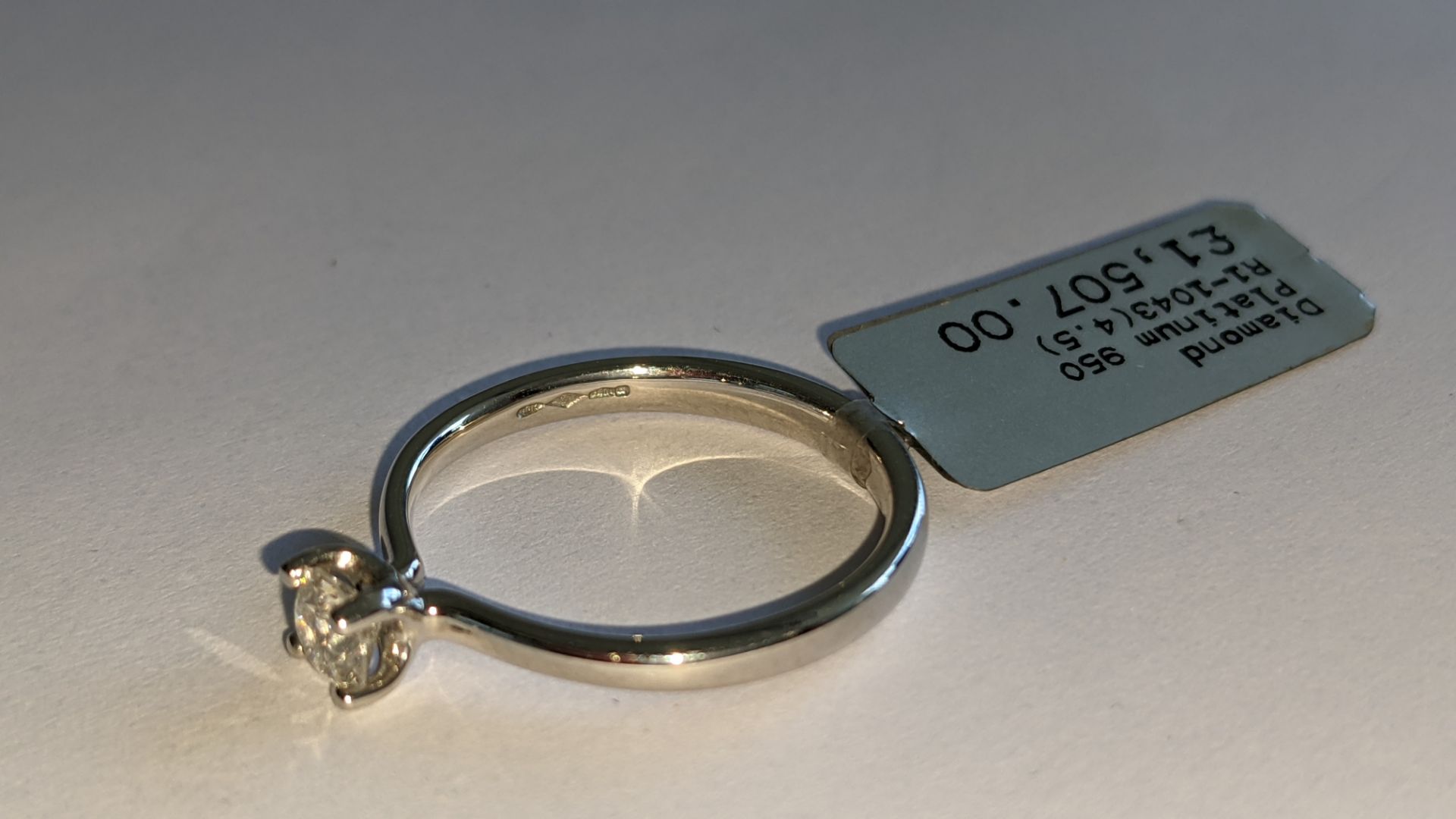 Single stone diamond & platinum 950 ring with 0.35ct H/Si diamond, RRP £1,507 - Image 18 of 29