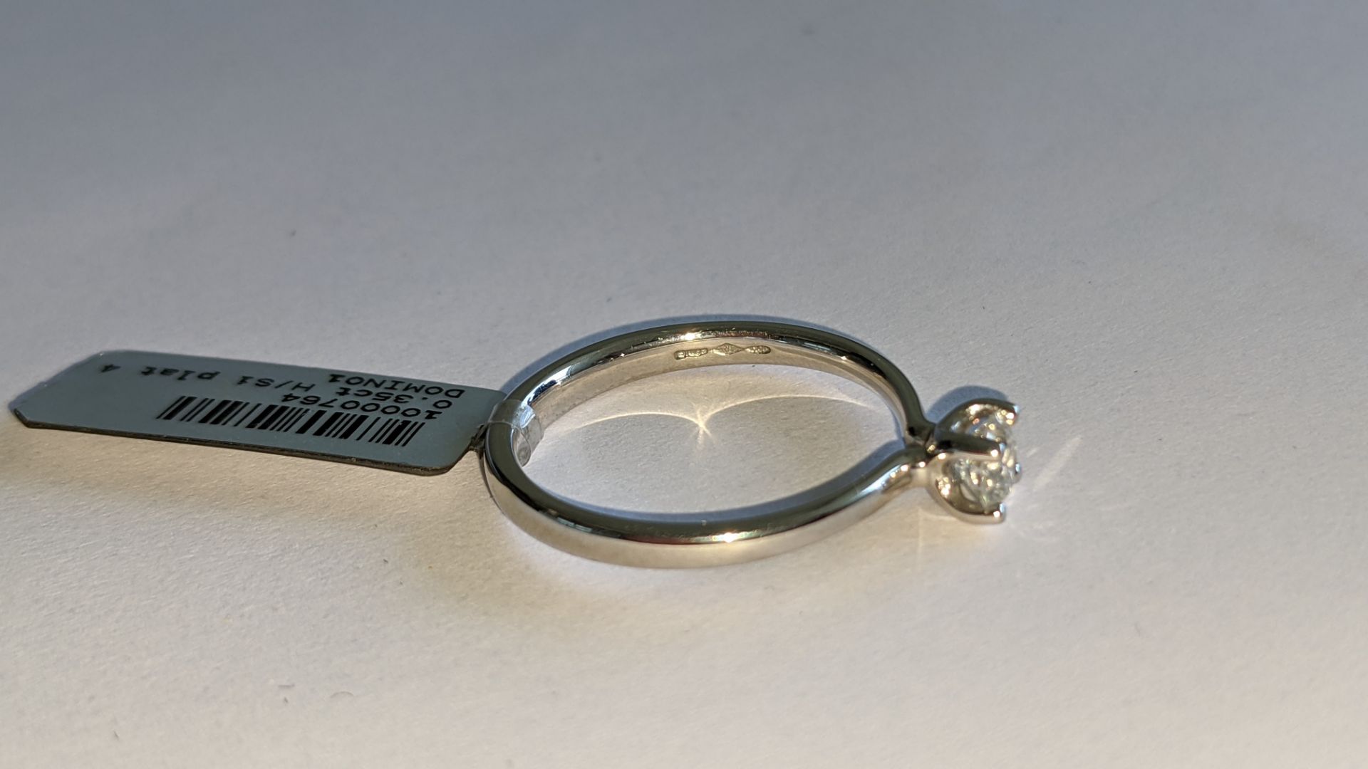 Single stone diamond & platinum 950 ring with 0.35ct H/Si diamond, RRP £1,507 - Image 22 of 29