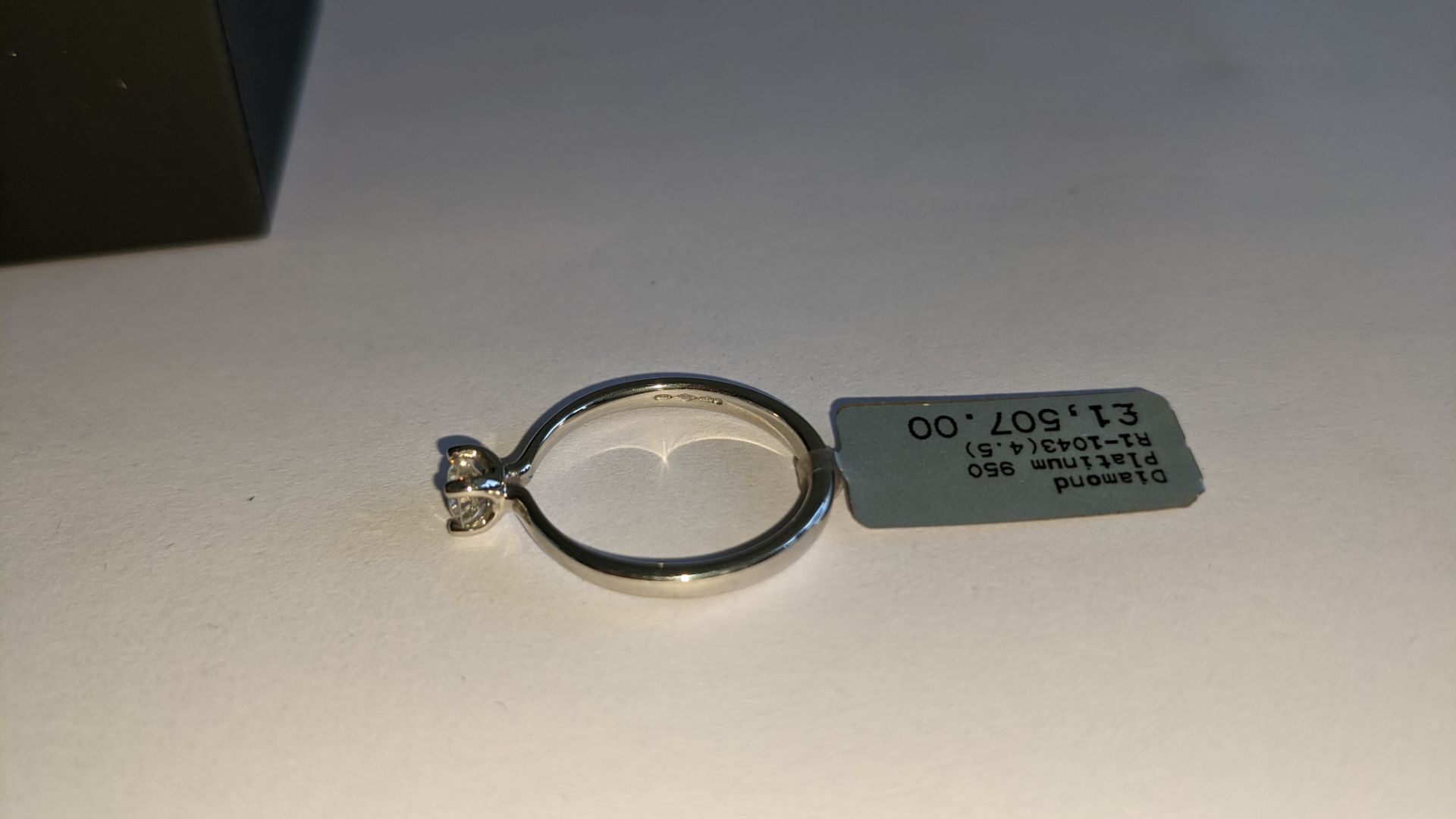 Single stone diamond & platinum 950 ring with 0.35ct H/Si diamond, RRP £1,507 - Image 16 of 29