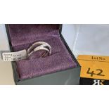18ct white gold & diamond ring in crossover style. RRP £2,740