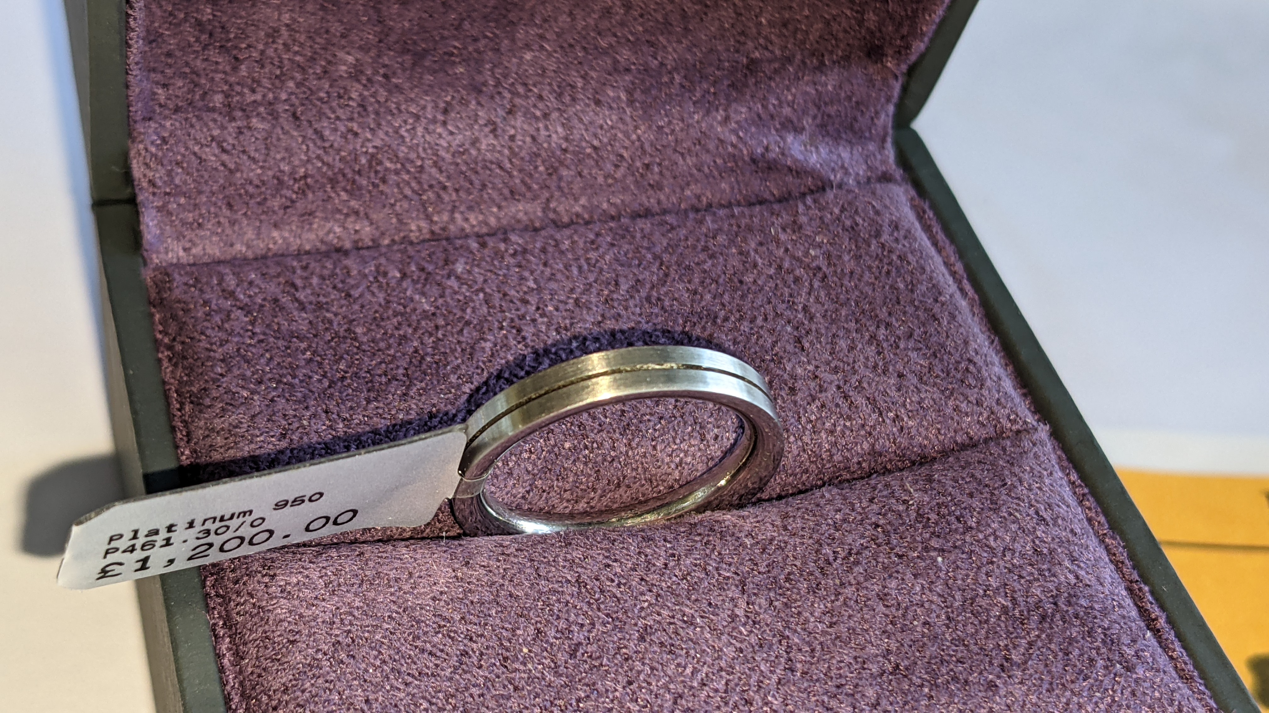 Platinum 950 3mm wide grooved wedding band. RRP £1,200 - Image 4 of 12