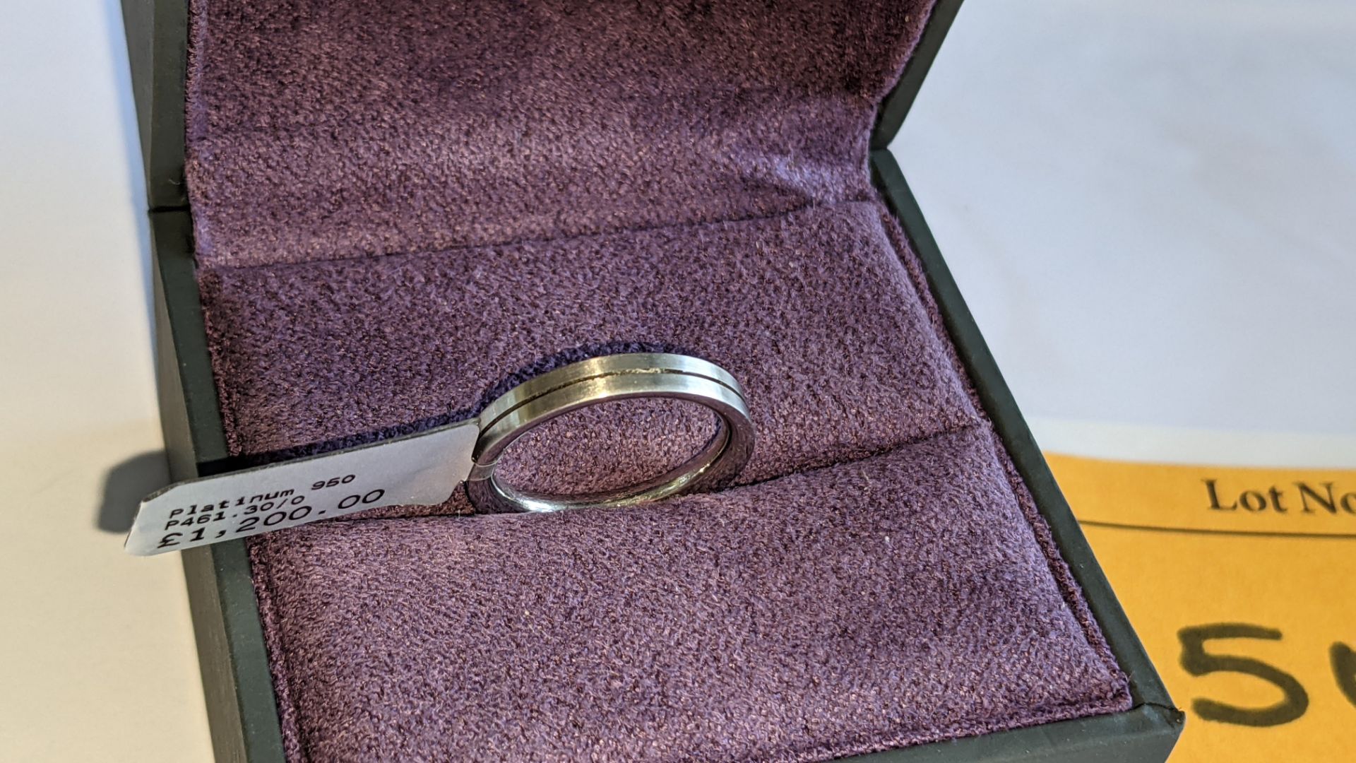 Platinum 950 3mm wide grooved wedding band. RRP £1,200 - Image 3 of 12