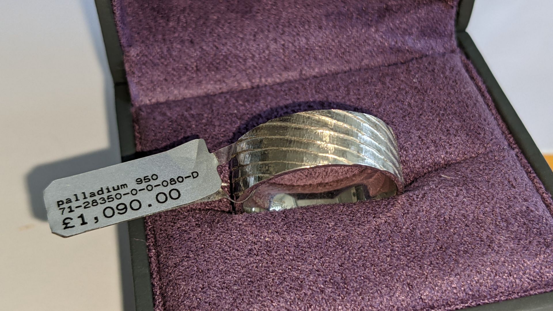 Platinum 950 8mm striped wedding band. RRP £1,090 - Image 3 of 12