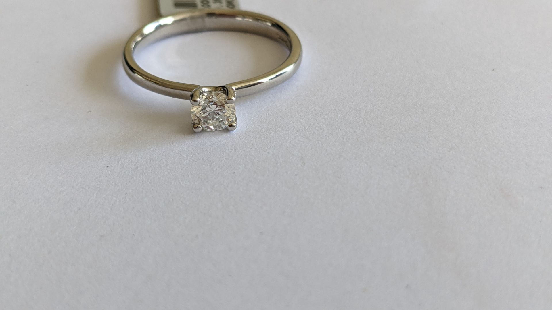 Single stone diamond & platinum 950 ring with 0.35ct H/Si diamond, RRP £1,507 - Image 26 of 29