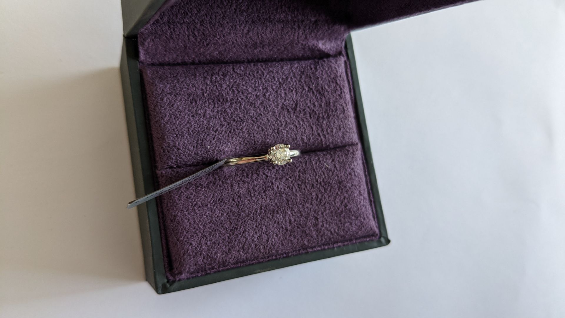 Single stone diamond & platinum 950 ring with 0.35ct H/Si diamond, RRP £1,507 - Image 8 of 29