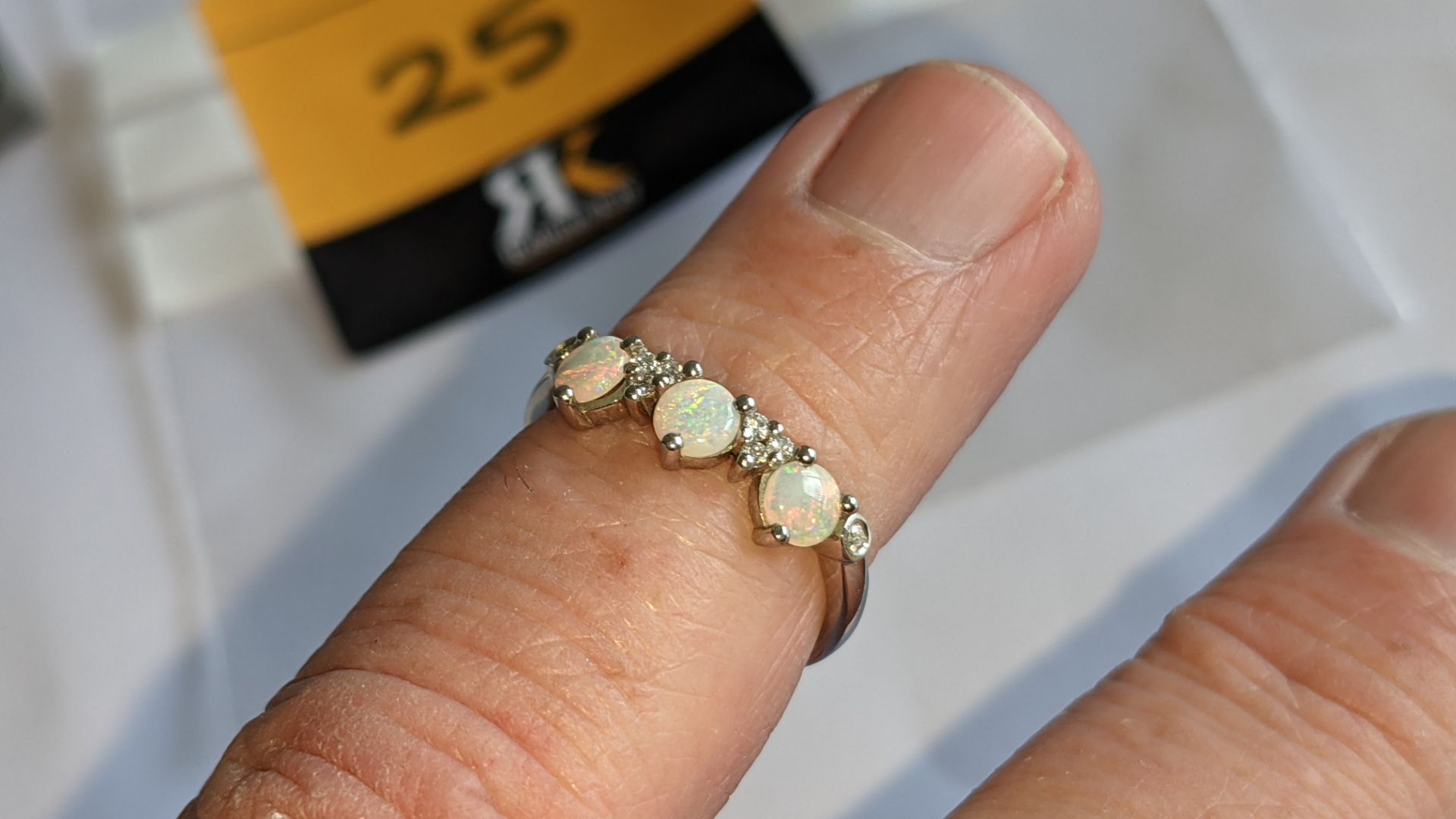 Platinum 950 ring with opals & diamonds, RRP £1,695 - Image 16 of 18