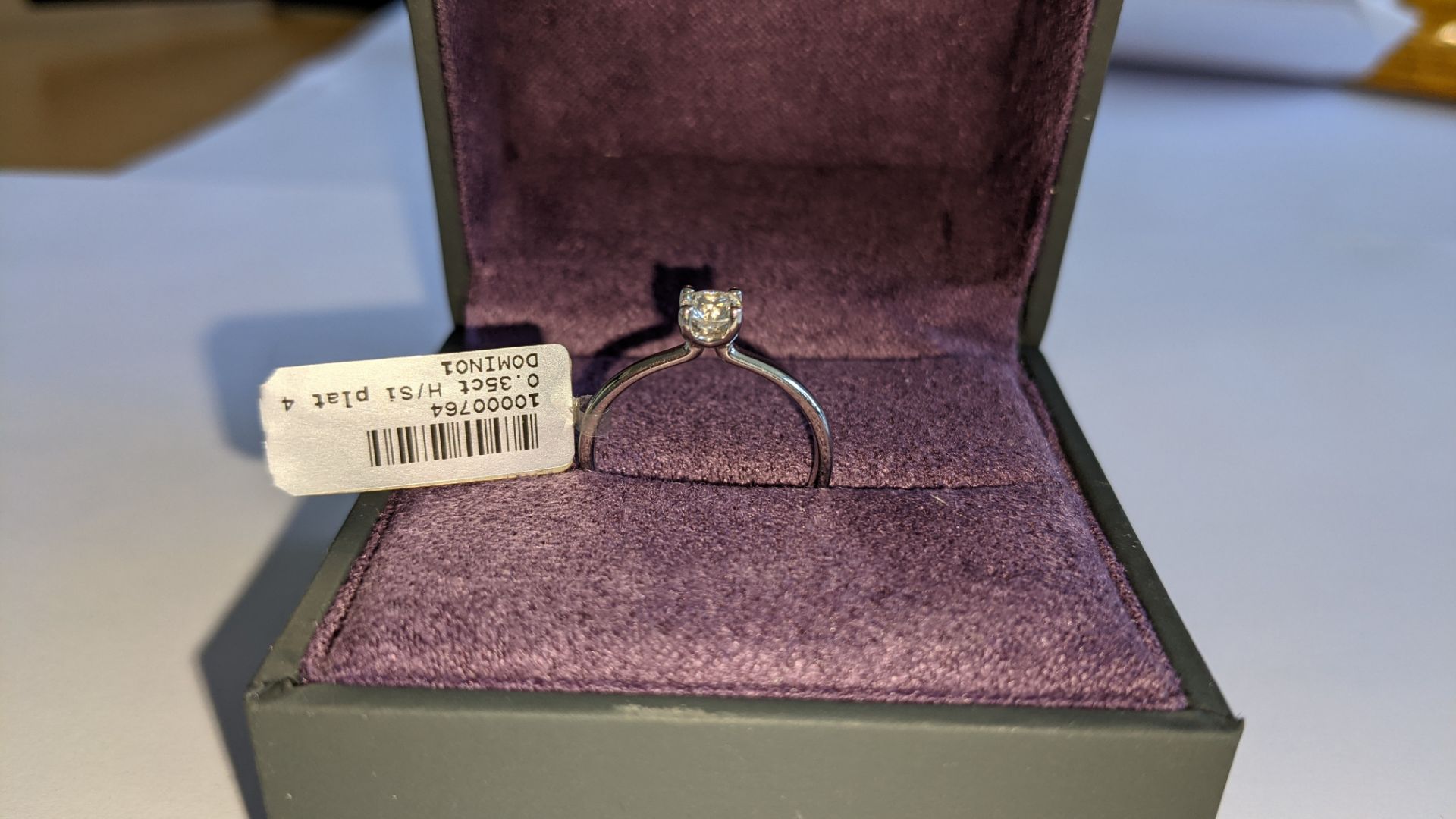 Single stone diamond & platinum 950 ring with 0.35ct H/Si diamond, RRP £1,507 - Image 3 of 29