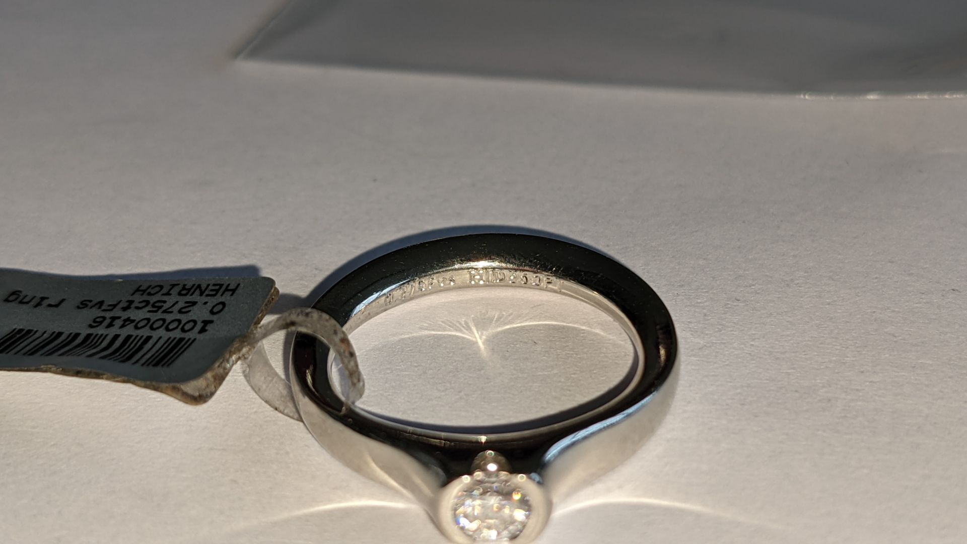 Platinum 950 & diamond ring with 0.275ct F/VS stone RRP £2,113 - Image 9 of 14