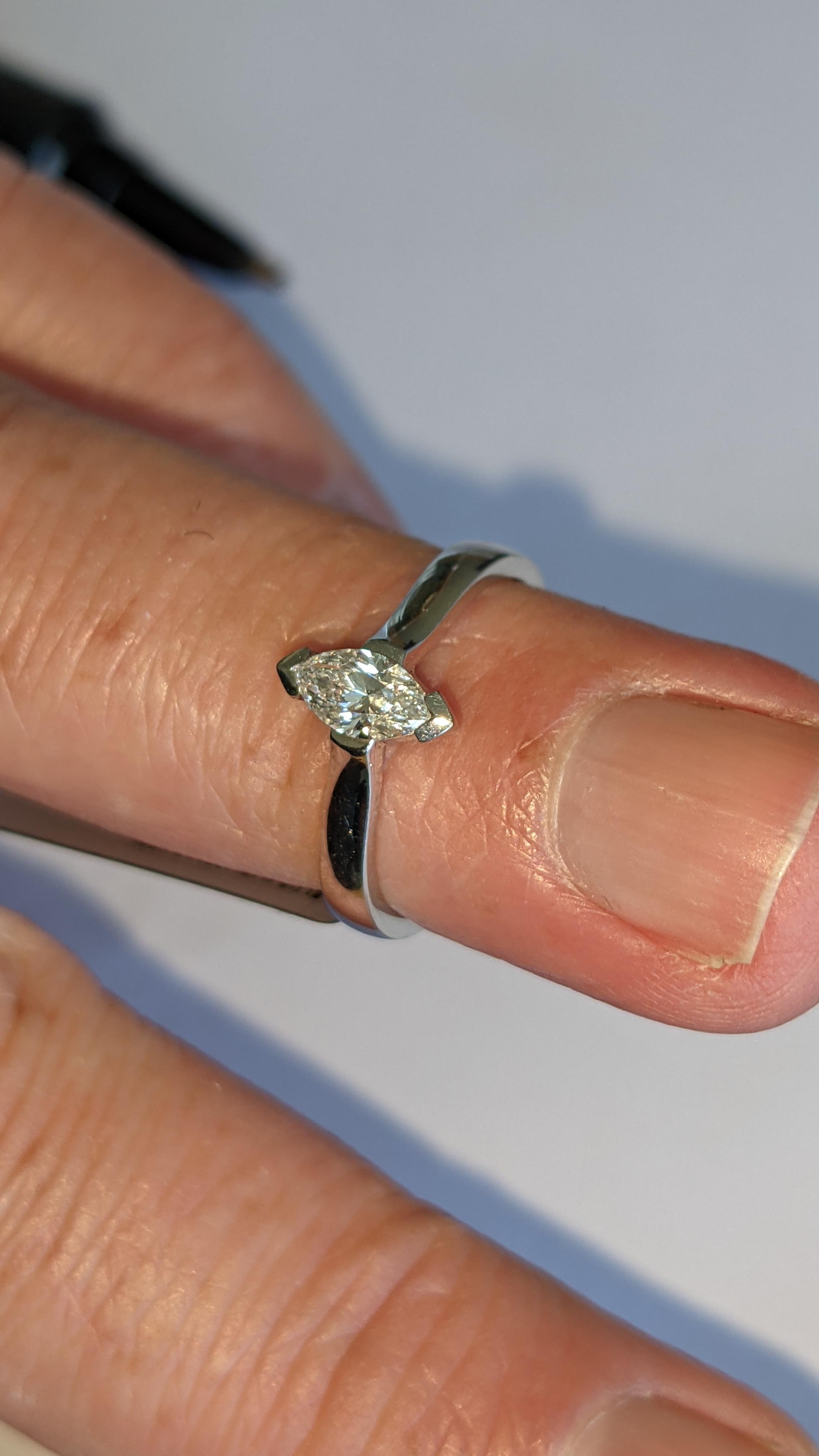 18ct white gold & diamond ring with 0.42ct diamond. RRP £2,875 - Image 11 of 14