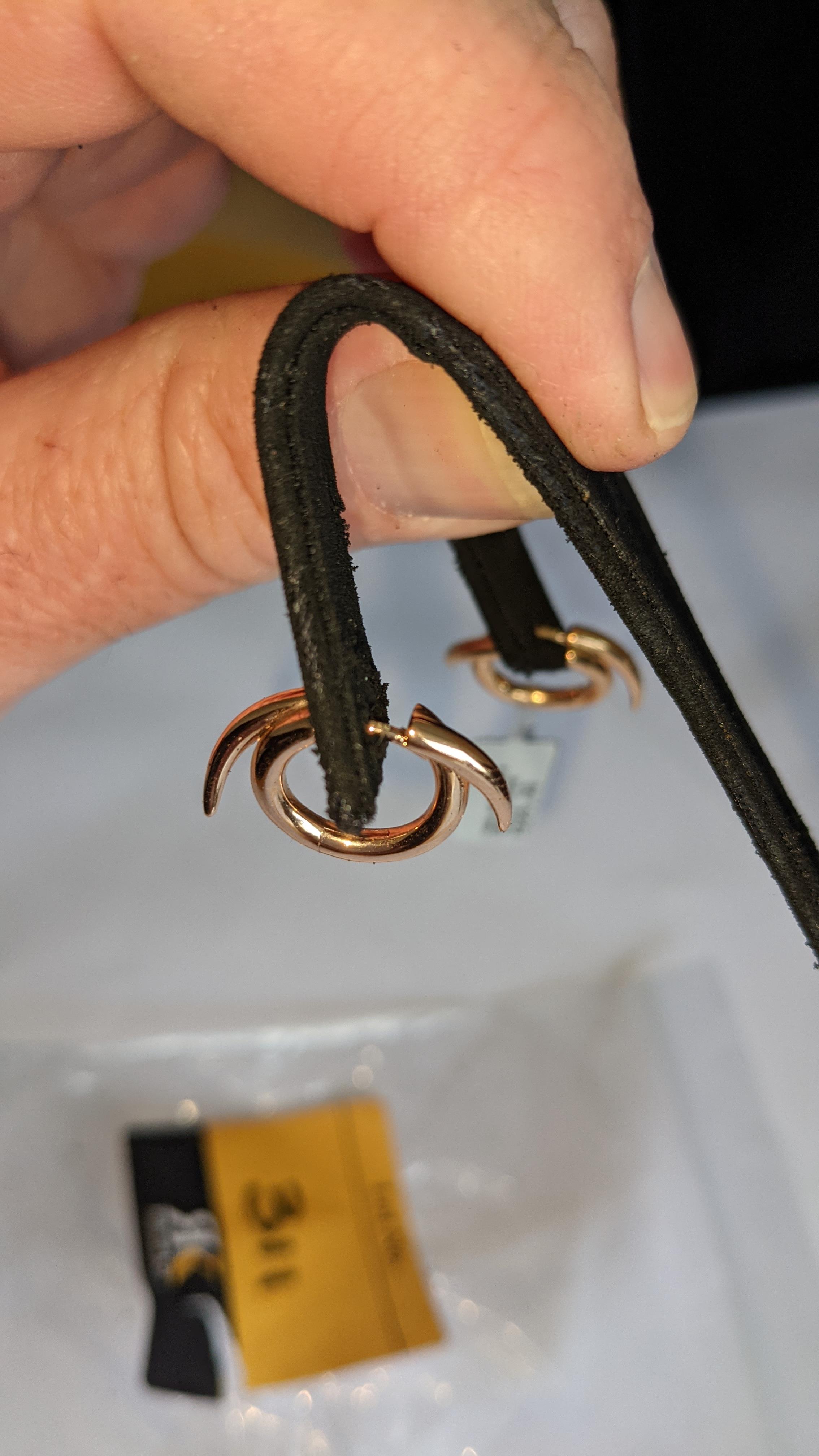 Pair of rose gold plated thorn hoop earrings. RRP £225 - Image 6 of 11
