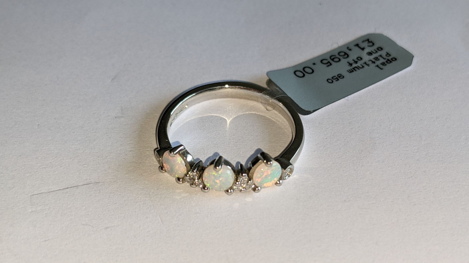 Platinum 950 ring with opals & diamonds, RRP £1,695 - Image 8 of 18