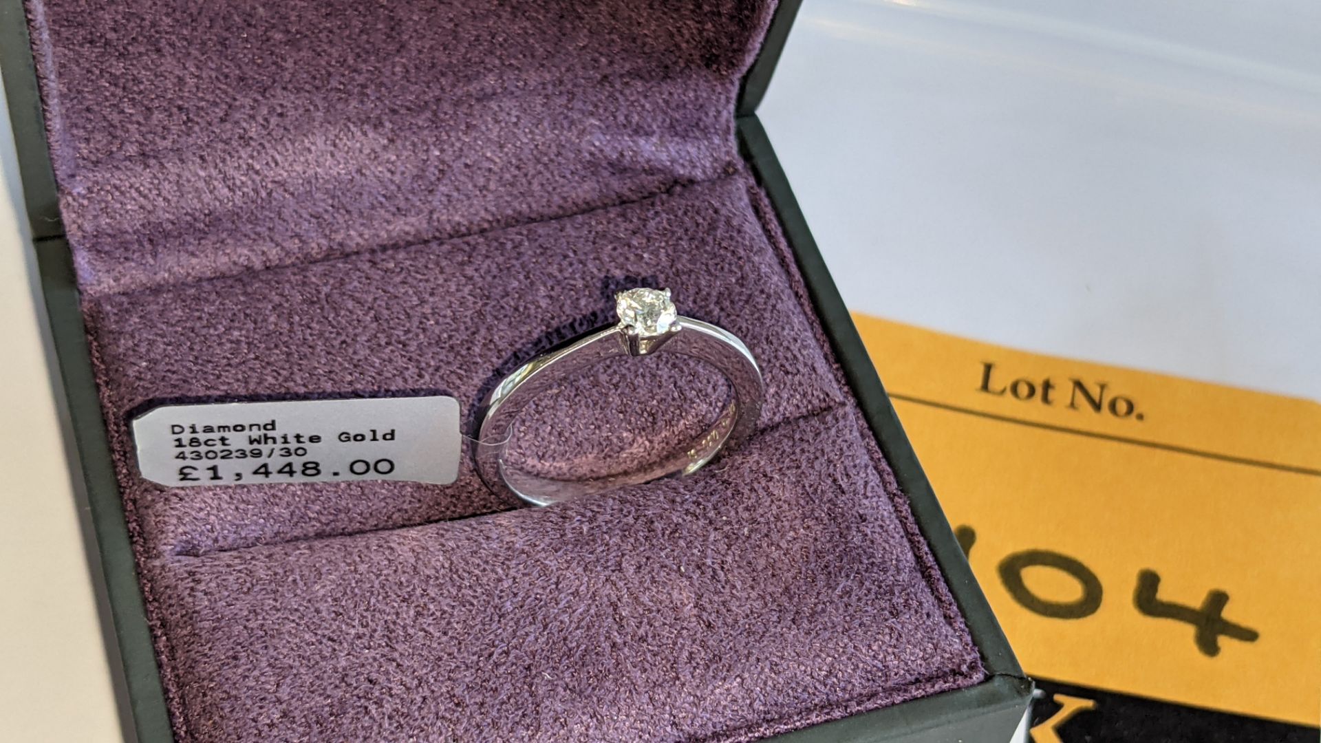 18ct white gold & diamond ring with 0.30ct H/Si stone RRP £1,448 - Image 3 of 15