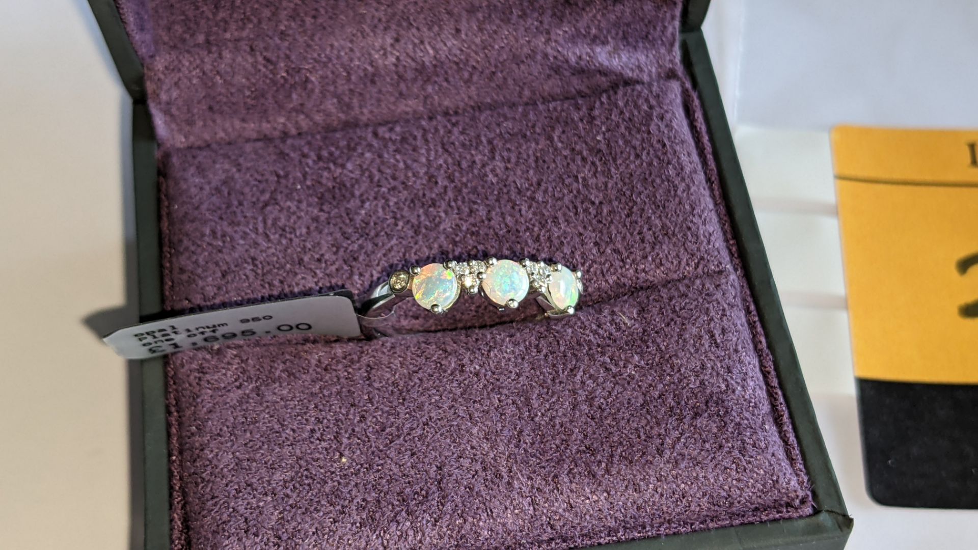 Platinum 950 ring with opals & diamonds, RRP £1,695 - Image 4 of 18