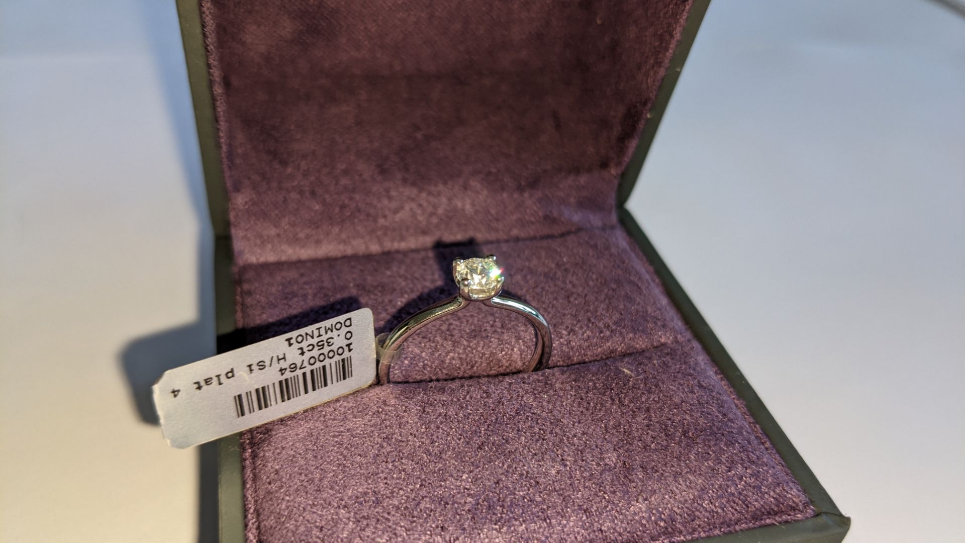 Single stone diamond & platinum 950 ring with 0.35ct H/Si diamond, RRP £1,507 - Image 4 of 29