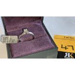 Platinum 950 & diamond ring with 0.54ct central stone. Includes GIA diamond certification indicatin