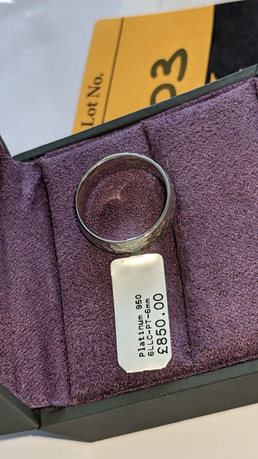 Platinum 950 6mm textured wedding ring. RRP £850 - Image 3 of 12
