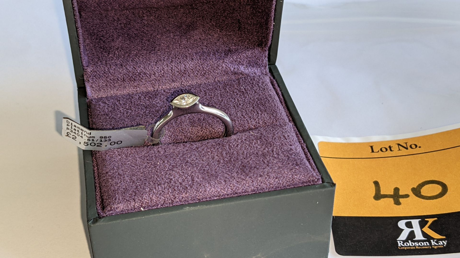 Platinum 950 & diamond ring with 0.22ct of G/VS diamond. RRP £2,502 - Image 2 of 14