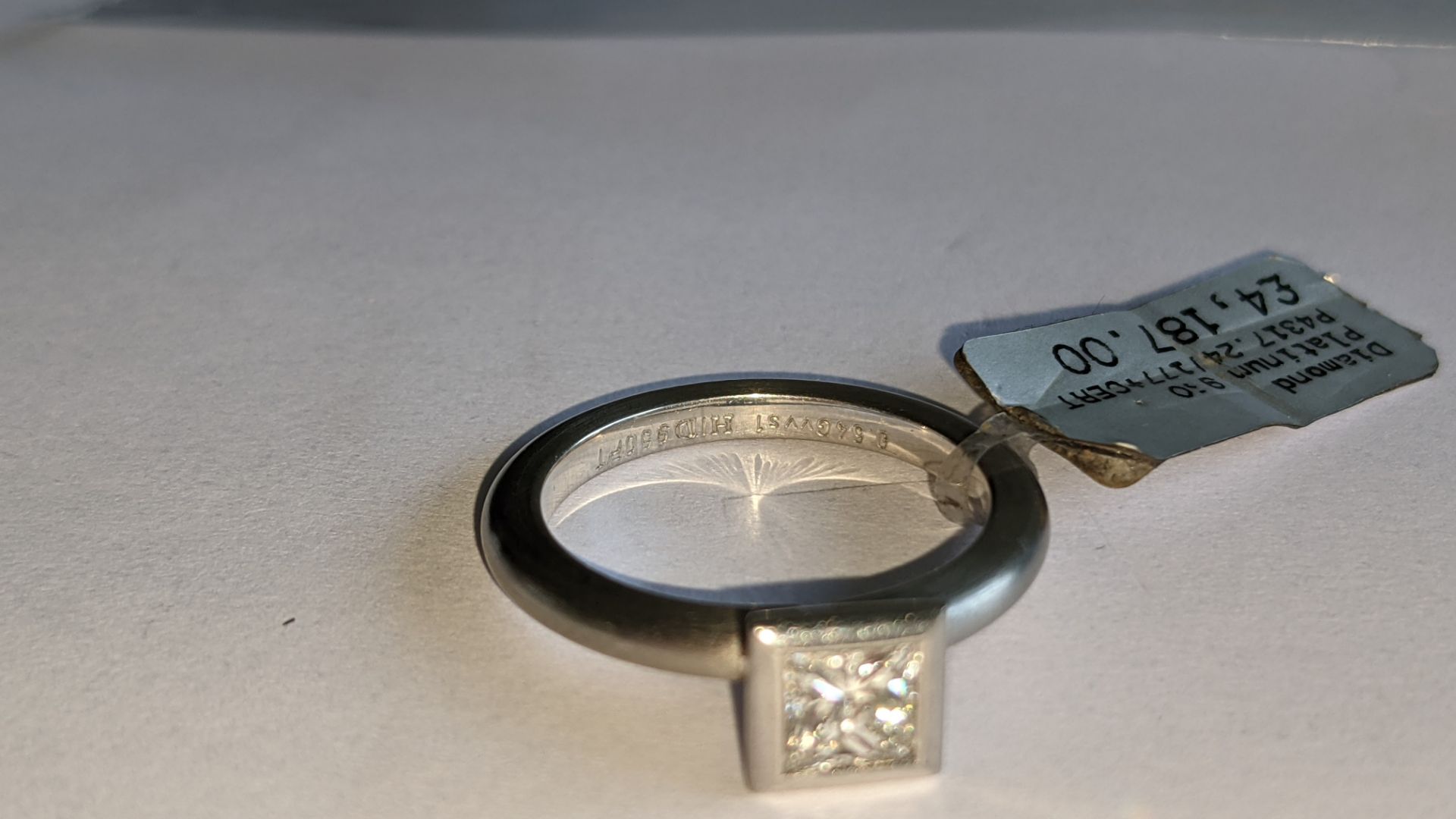 Platinum 950 & diamond ring with 0.54ct central stone. Includes GIA diamond certification indicatin - Image 7 of 22