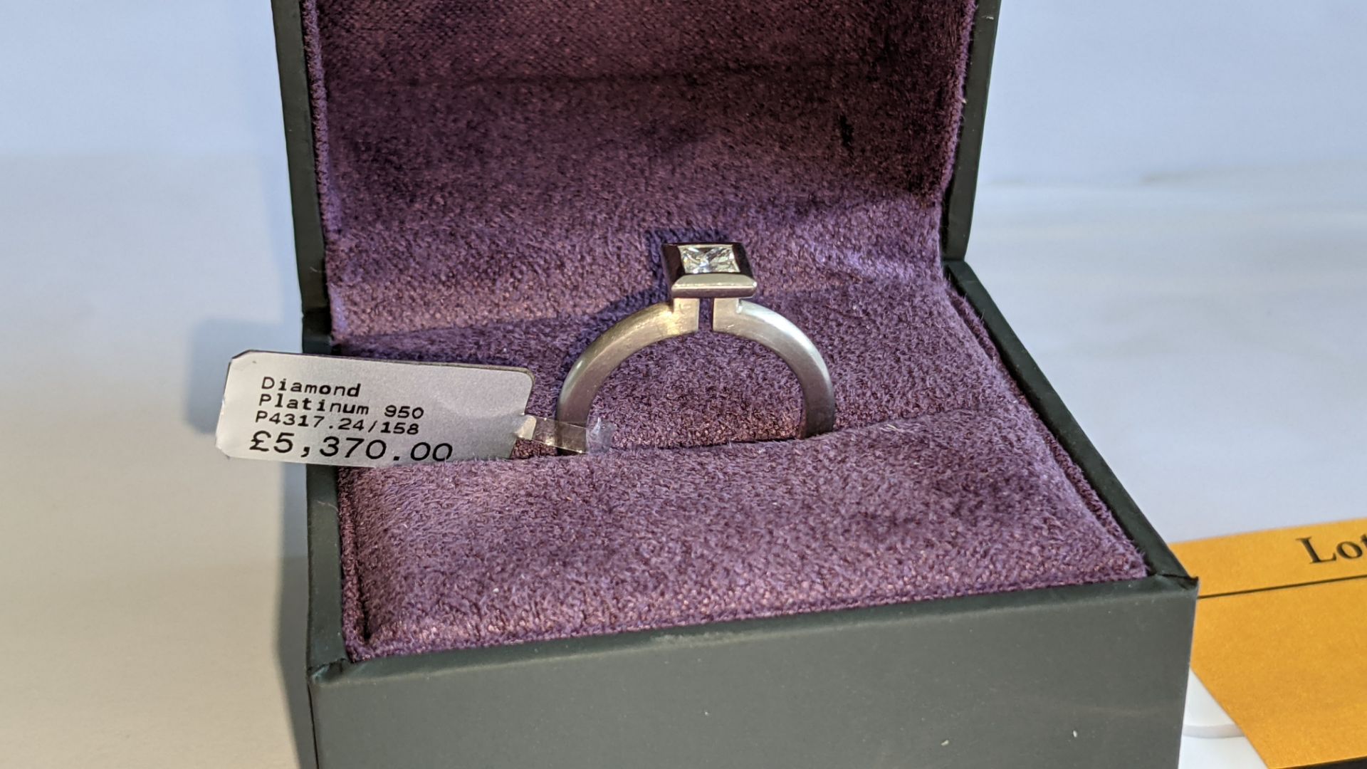 Contemporary shaped ring in platinum 950 with 0.37ct F/VVS diamond. RRP £5,370 - Image 3 of 14