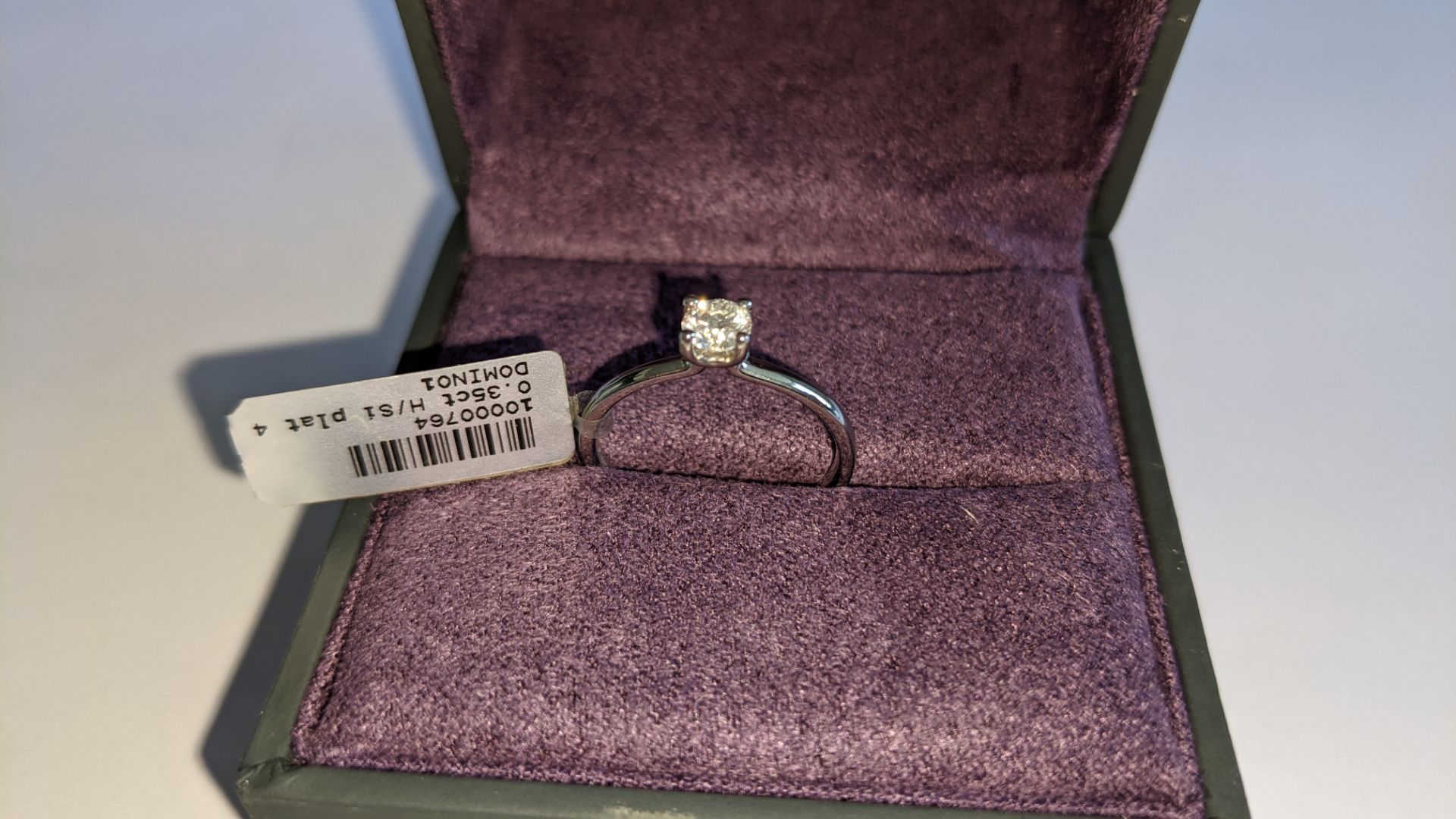 Single stone diamond & platinum 950 ring with 0.35ct H/Si diamond, RRP £1,507 - Image 2 of 29