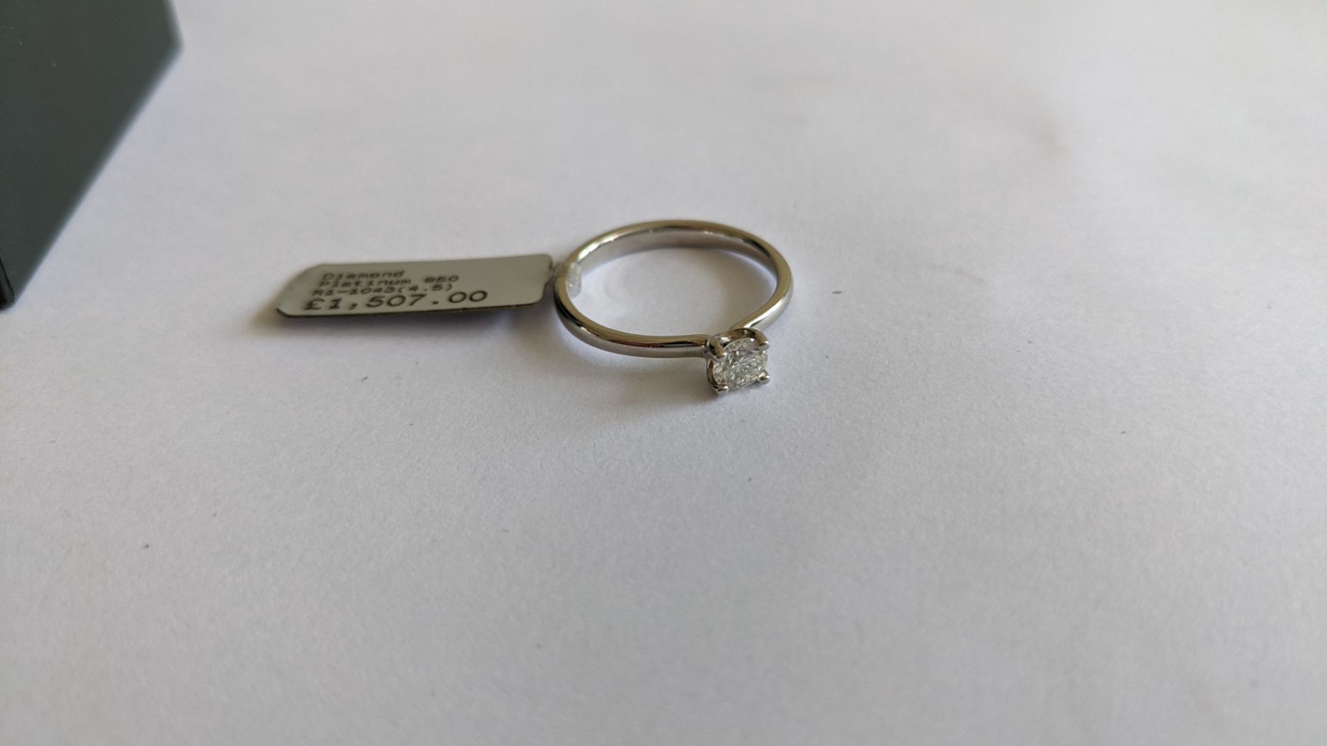 Single stone diamond & platinum 950 ring with 0.35ct H/Si diamond, RRP £1,507 - Image 9 of 29