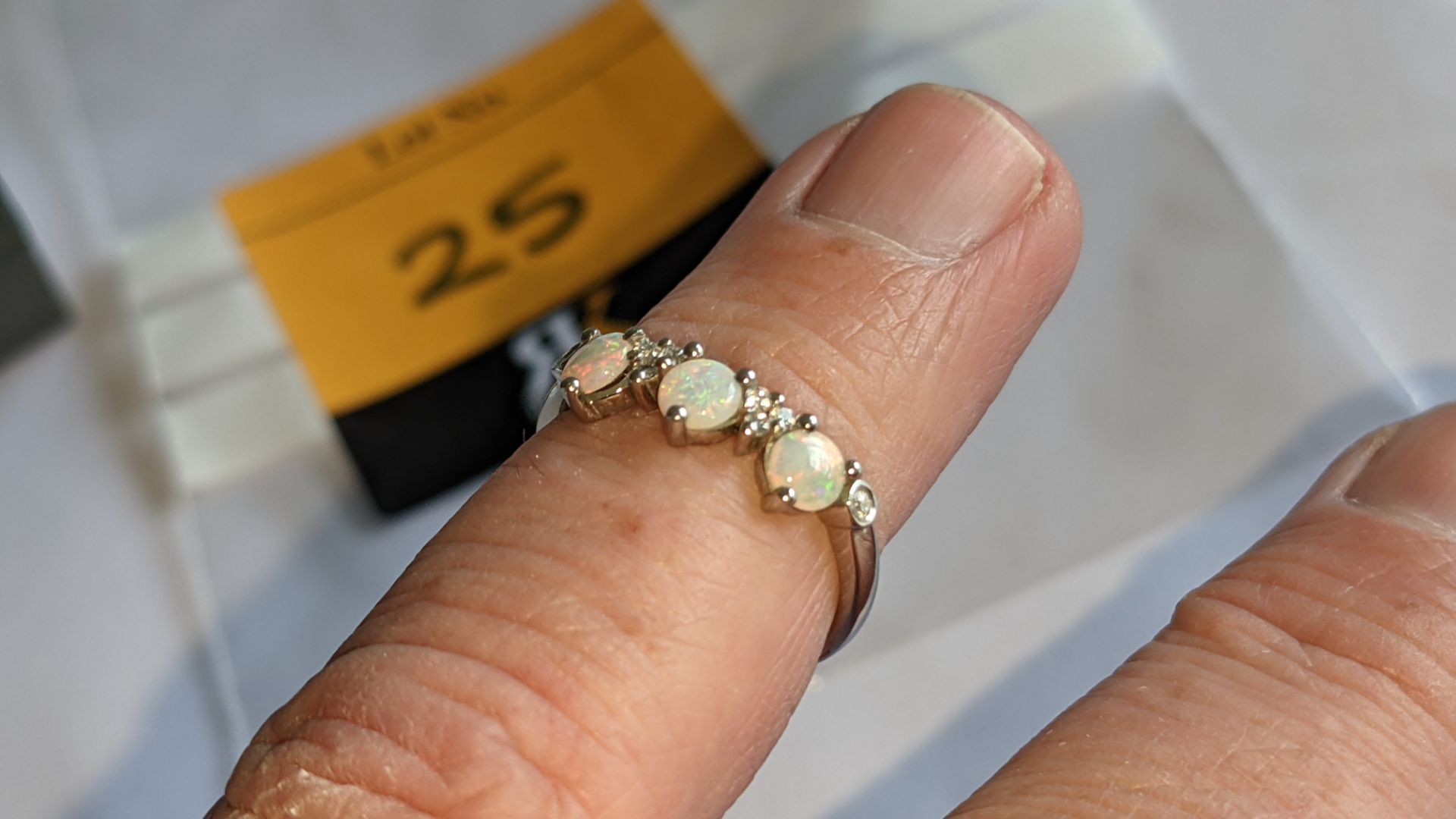 Platinum 950 ring with opals & diamonds, RRP £1,695 - Image 17 of 18