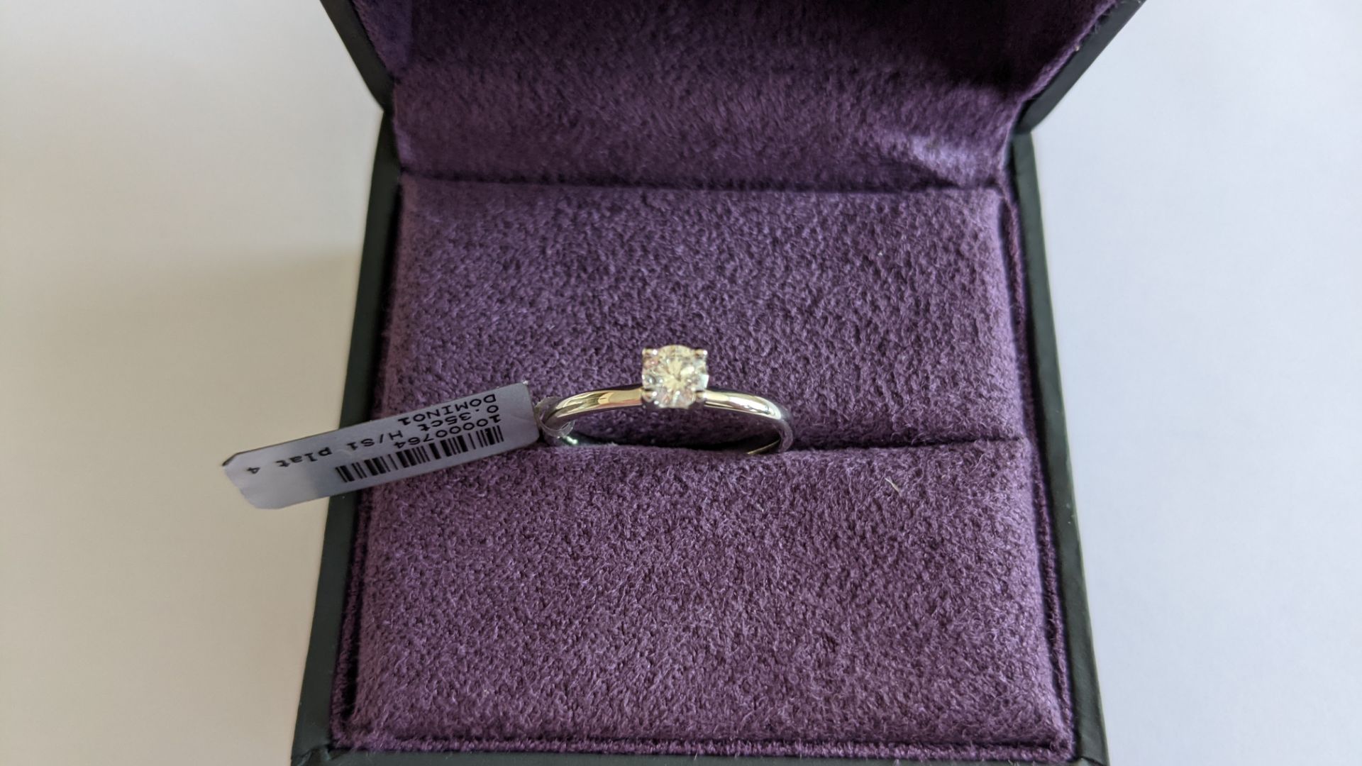 Single stone diamond & platinum 950 ring with 0.35ct H/Si diamond, RRP £1,507 - Image 5 of 29