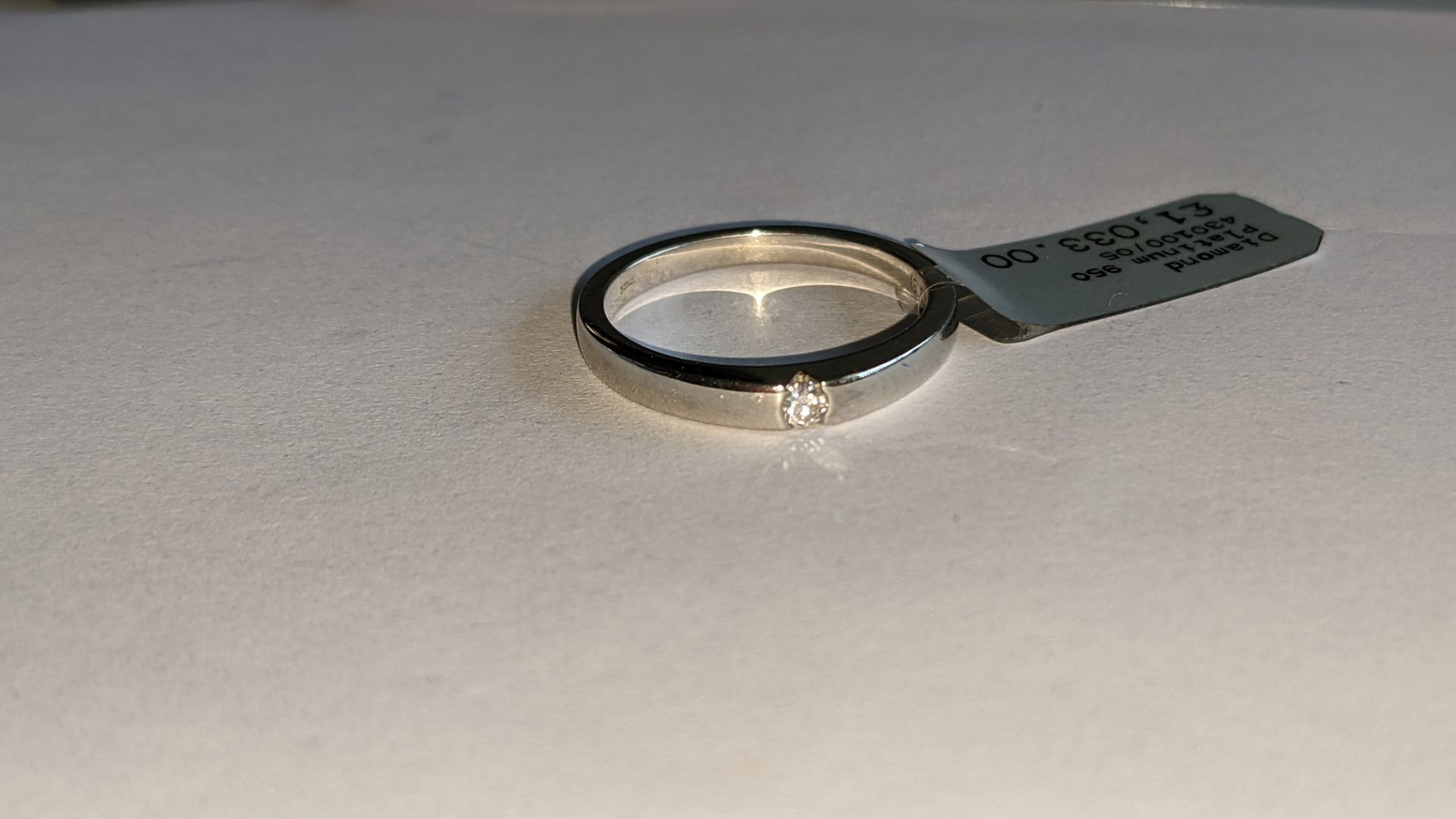 Platinum 950 ring with 0.05ct H/Si diamond. RRP £1,033 - Image 7 of 13