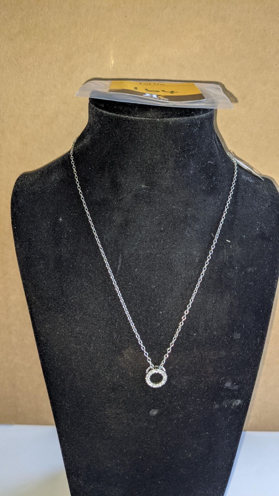 18ct white gold & diamond circle shaped pendant plus 18ct white gold 16" necklace. RRP of pendant £1 - Image 3 of 12