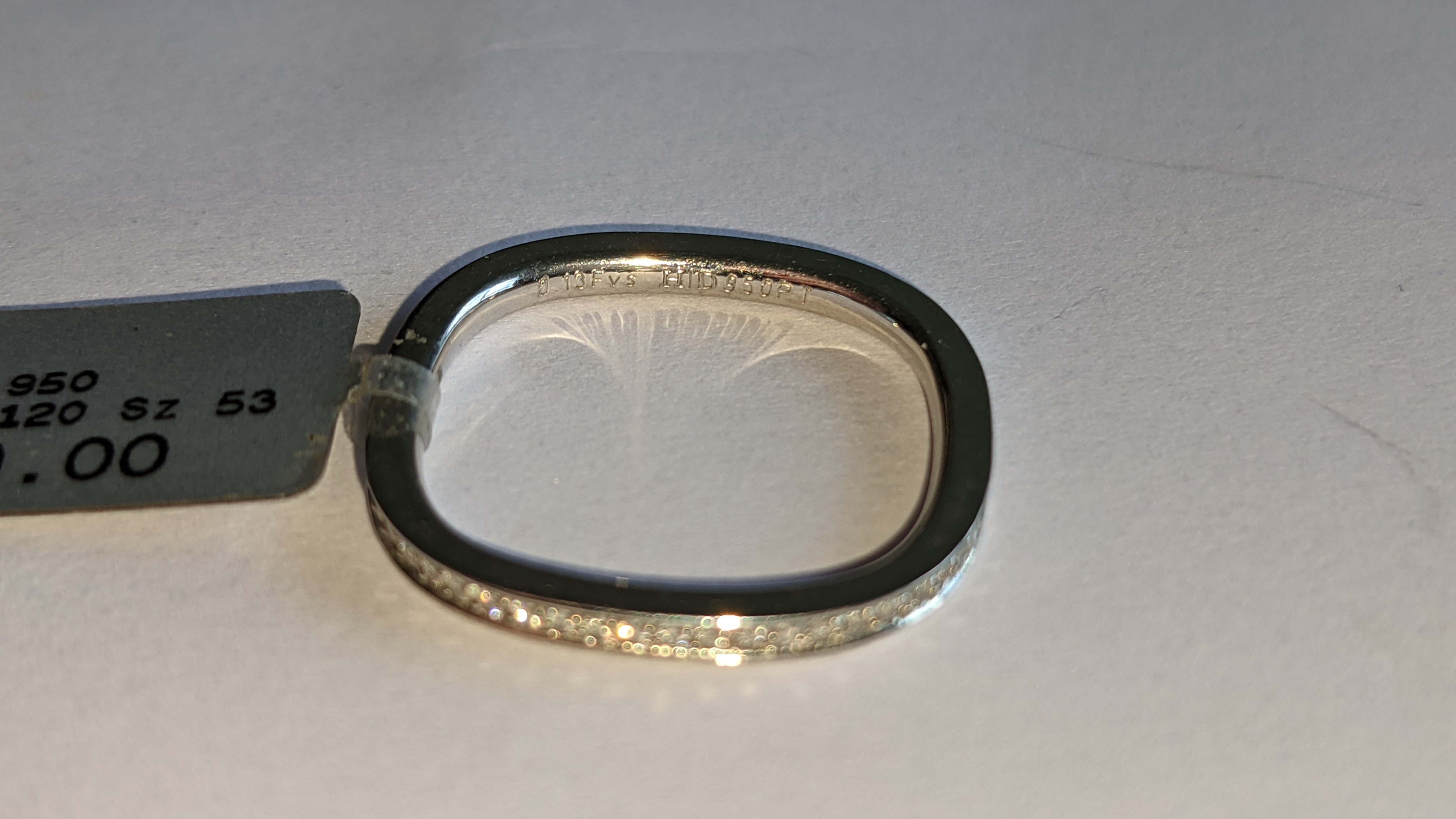 Platinum 950 ring with 0.13ct total weight of F/VS brilliant cut channel set diamonds. RRP £1,309 - Image 10 of 14