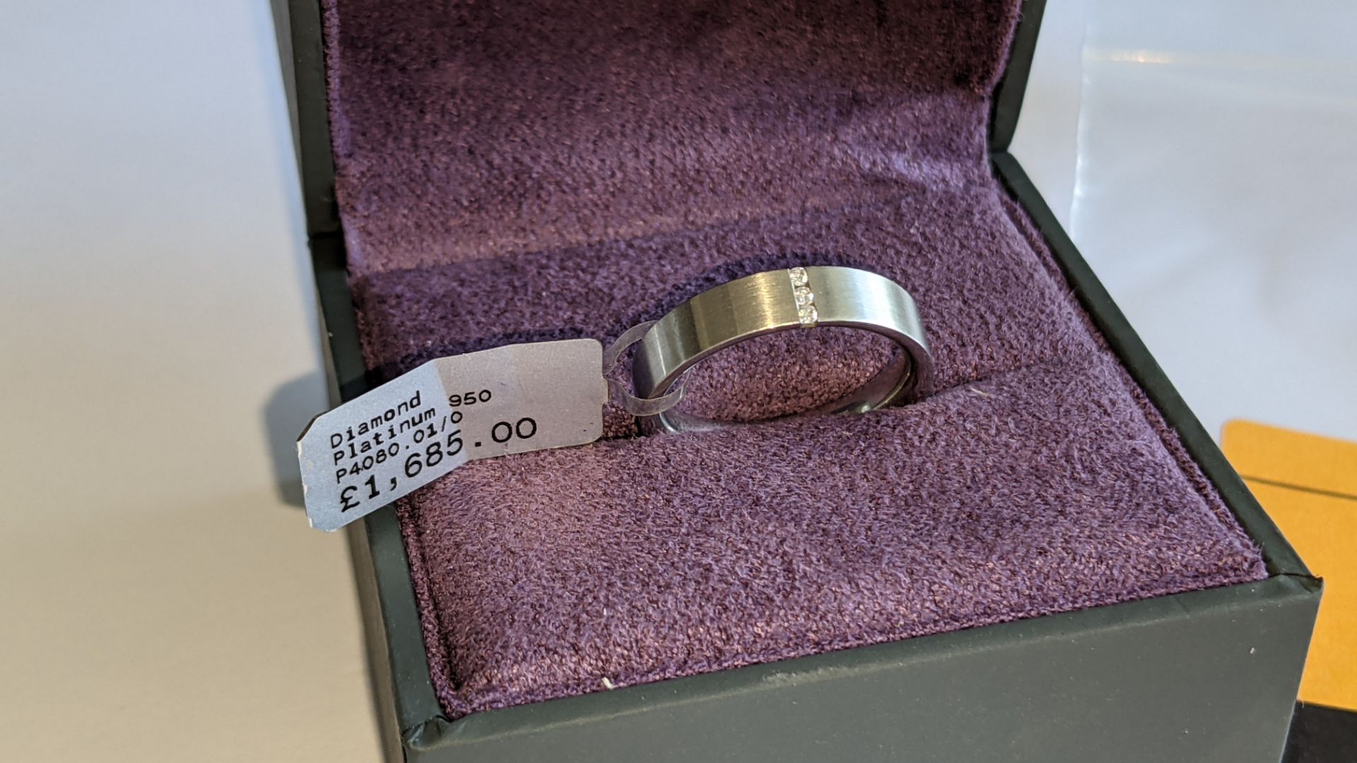 Platinum 950 & diamond ring with 3 diamonds weighing 0.035ct in total. RRP £1,685 - Image 3 of 14