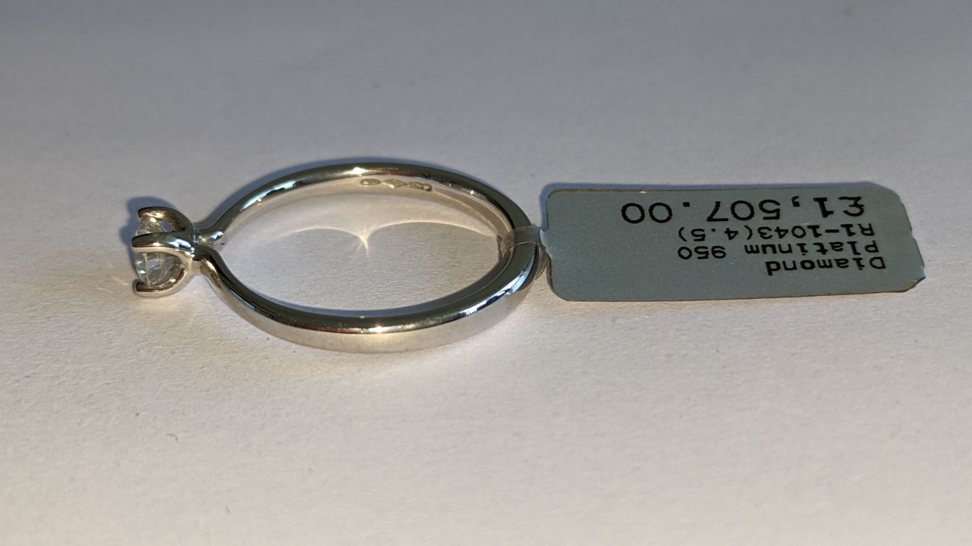 Single stone diamond & platinum 950 ring with 0.35ct H/Si diamond, RRP £1,507 - Image 17 of 29