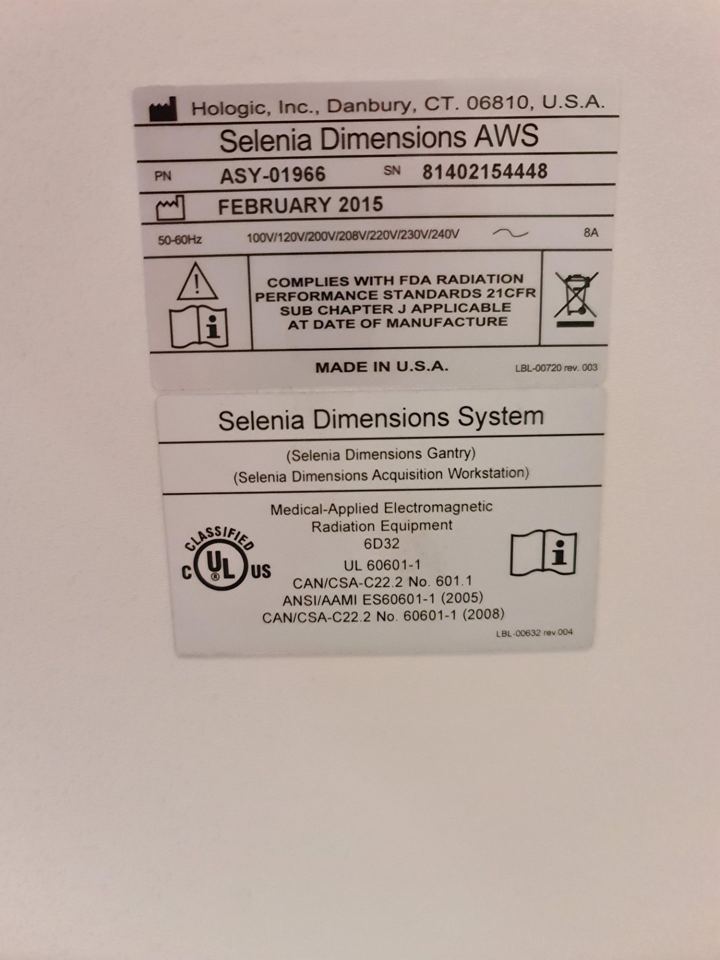 Selenia Dimensions Mammography System (2D/3D) including Securview-DX 400 and mammography chair - Image 5 of 64