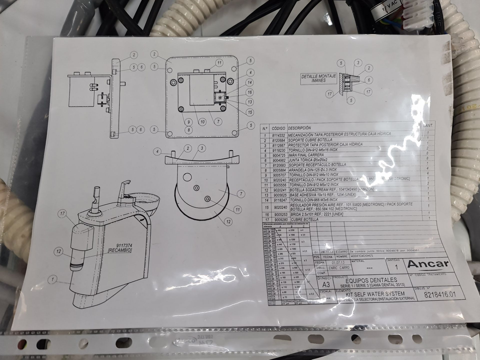 Ancar model SD-175 electro pneumatic dental chair & treatment centre unit with hanging hoses system - Image 10 of 28