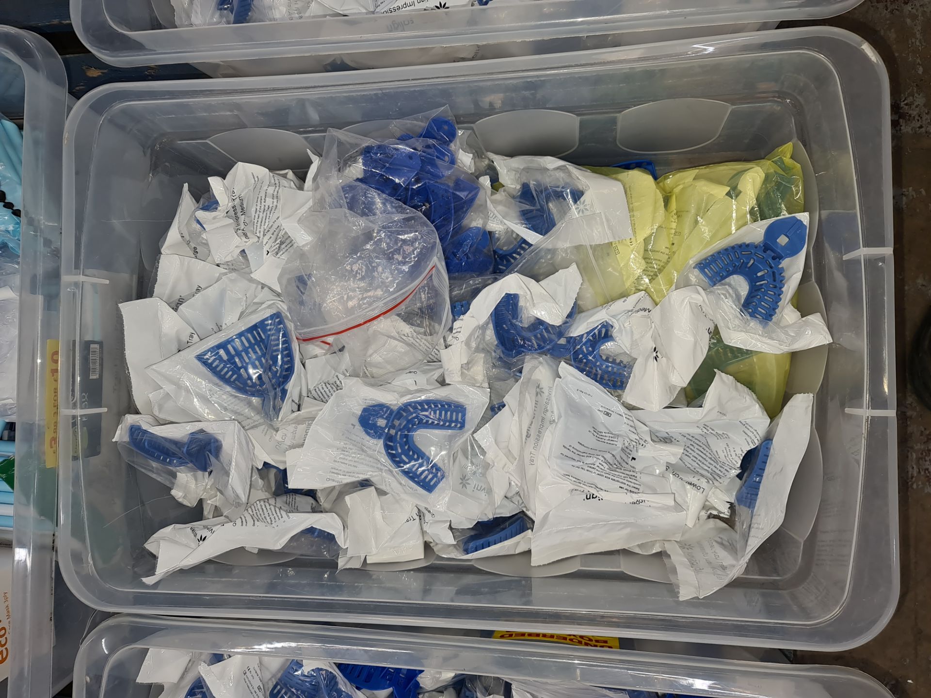 The contents of 4 large crates of Invisalign impression trays, Cybertech aspirator tubes & more - Image 3 of 5