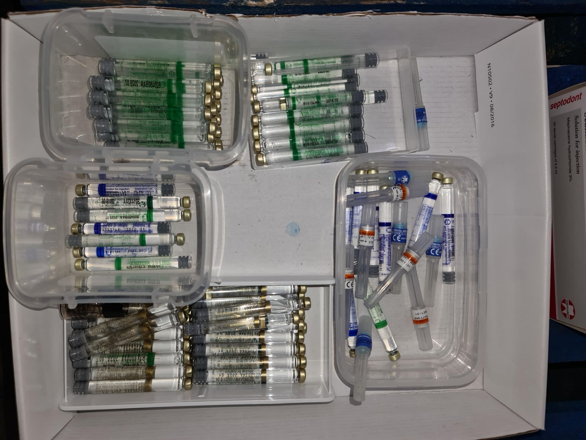 Triple row of dental related consumables & ancillaries including dental needles, single use syringes - Image 16 of 21