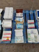 Triple row of dental related consumables & ancillaries including dental needles, single use syringes
